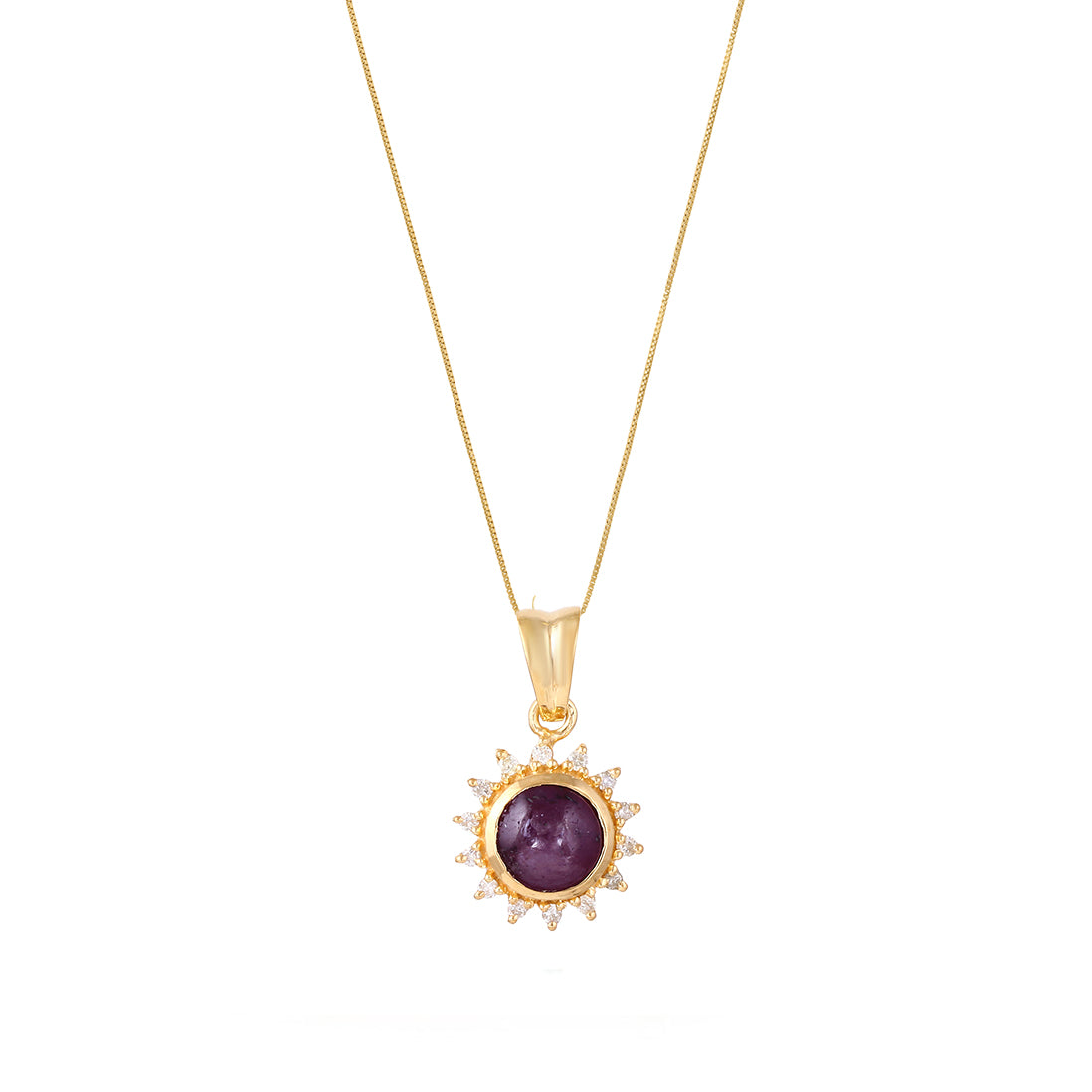 Ruby Diamond Sun Pendant