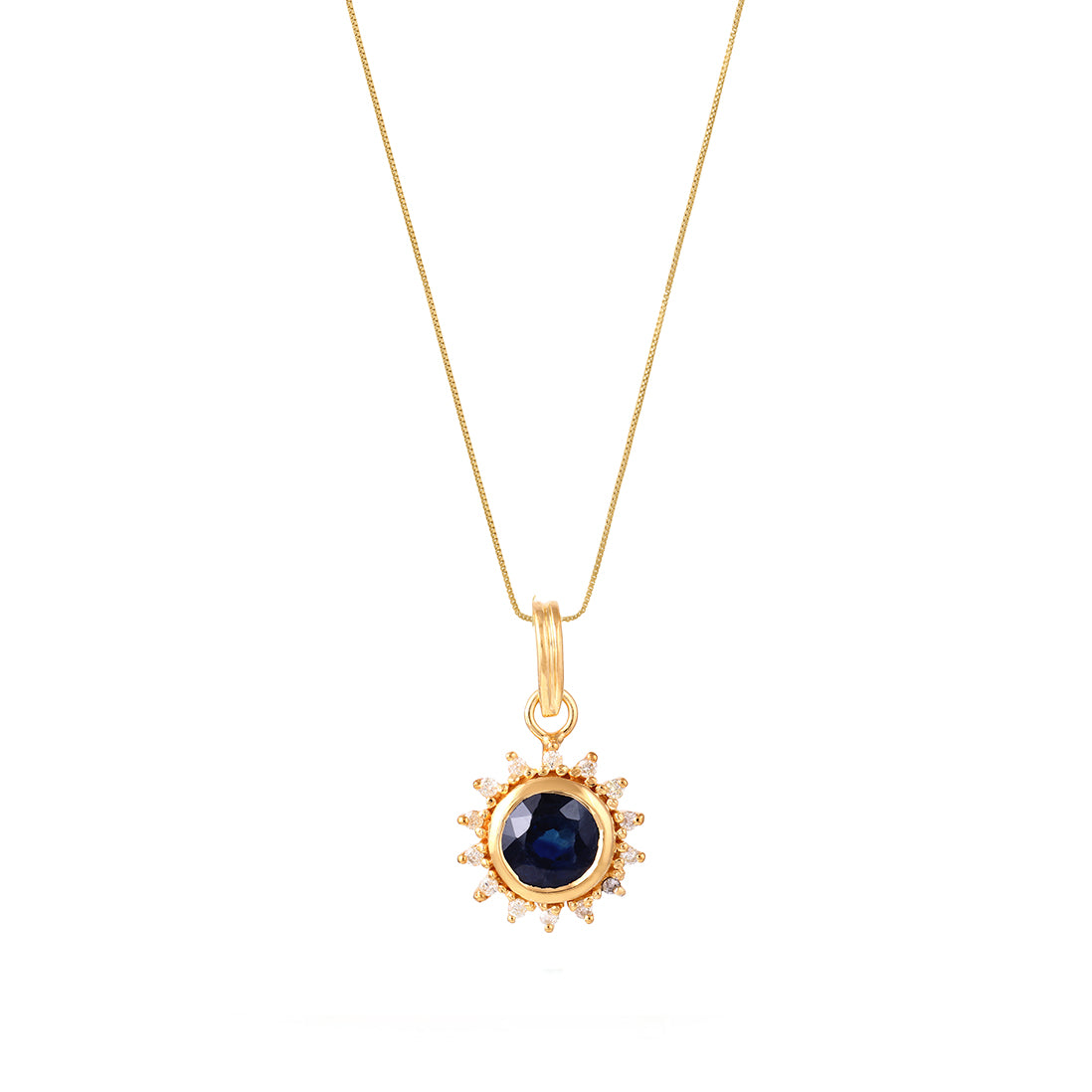 Sapphire Diamond Sun Pendant