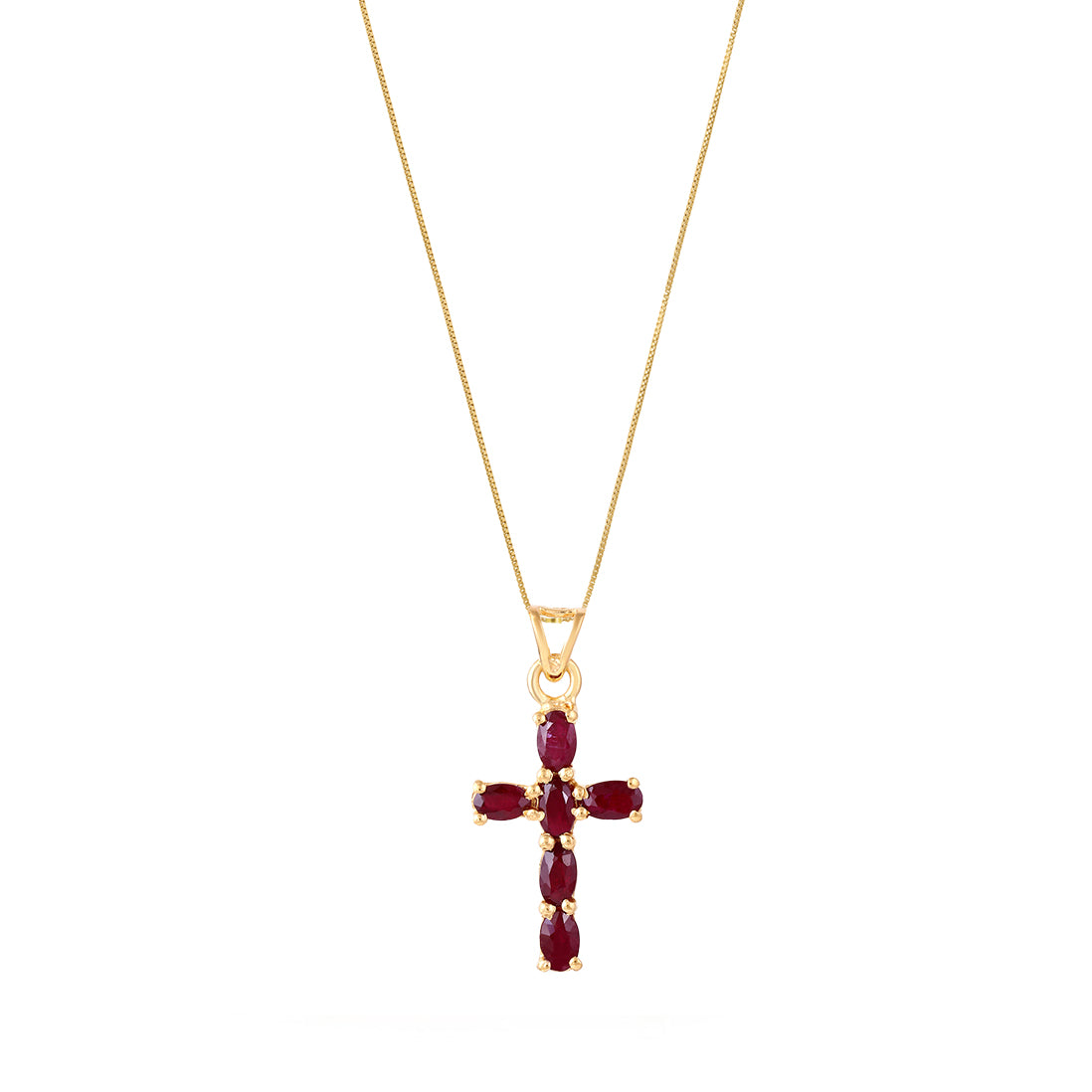 Ruby Cross Pendant