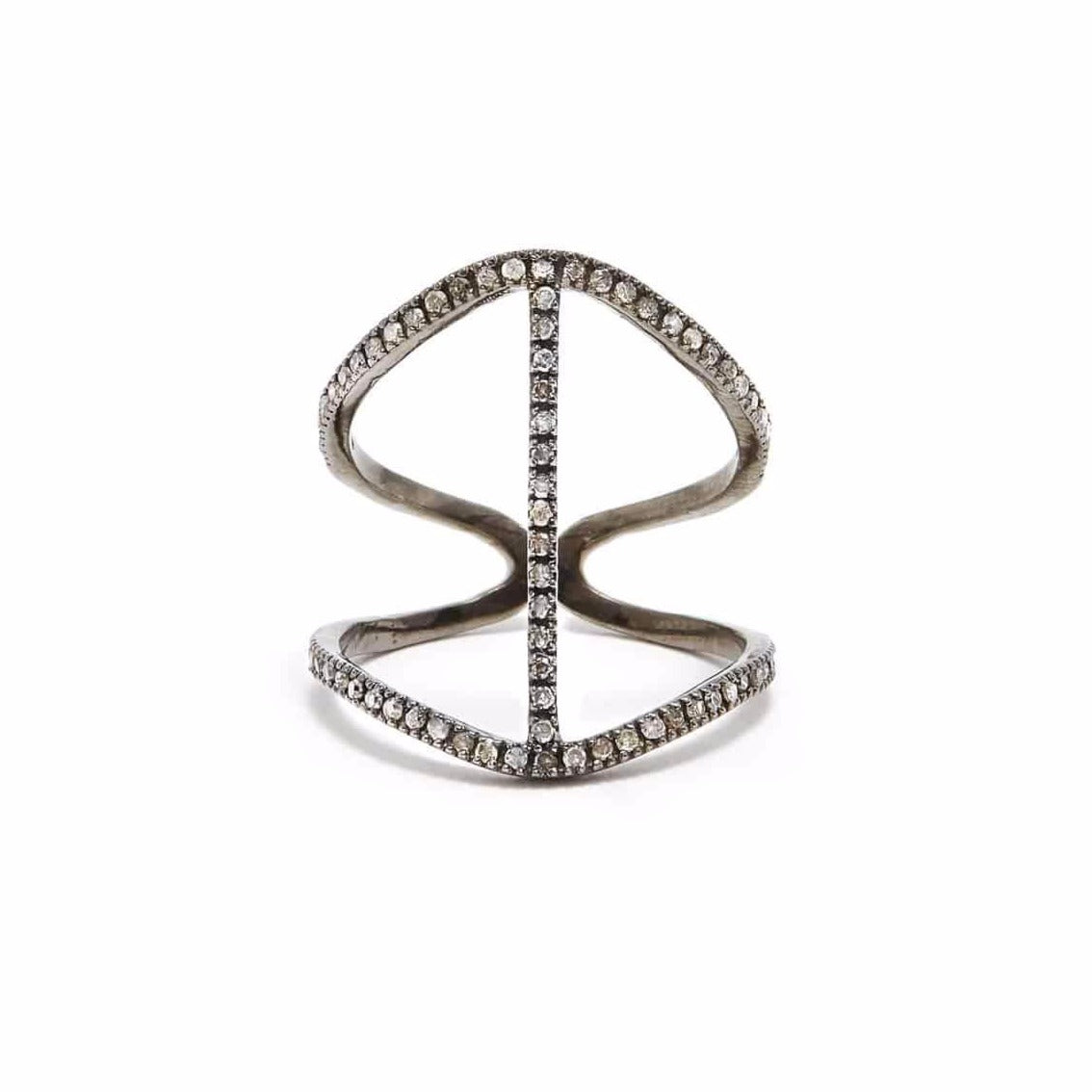 Abstract Grey Diamond Ring