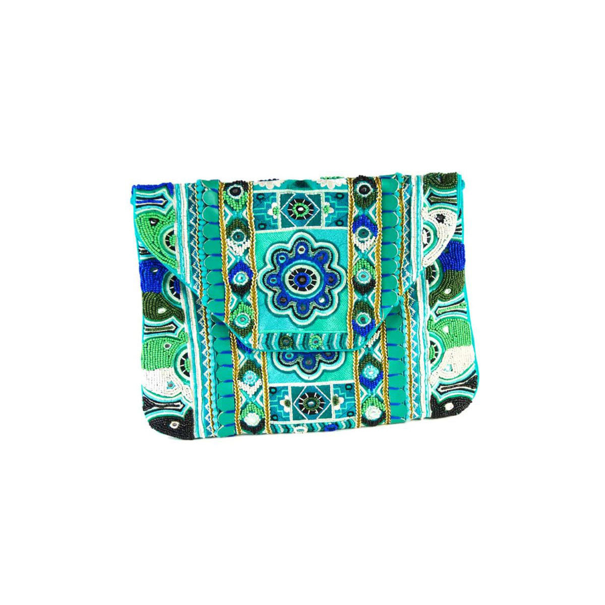 Jaipur Atelier Emerald Lapis Boho Clutch