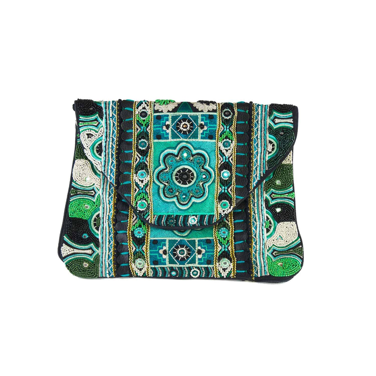 Jaipur Atelier Emerald Onyx Boho Clutch