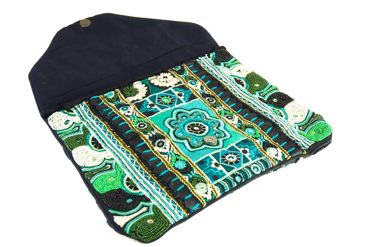 Jaipur Atelier Emerald Onyx Boho Clutch