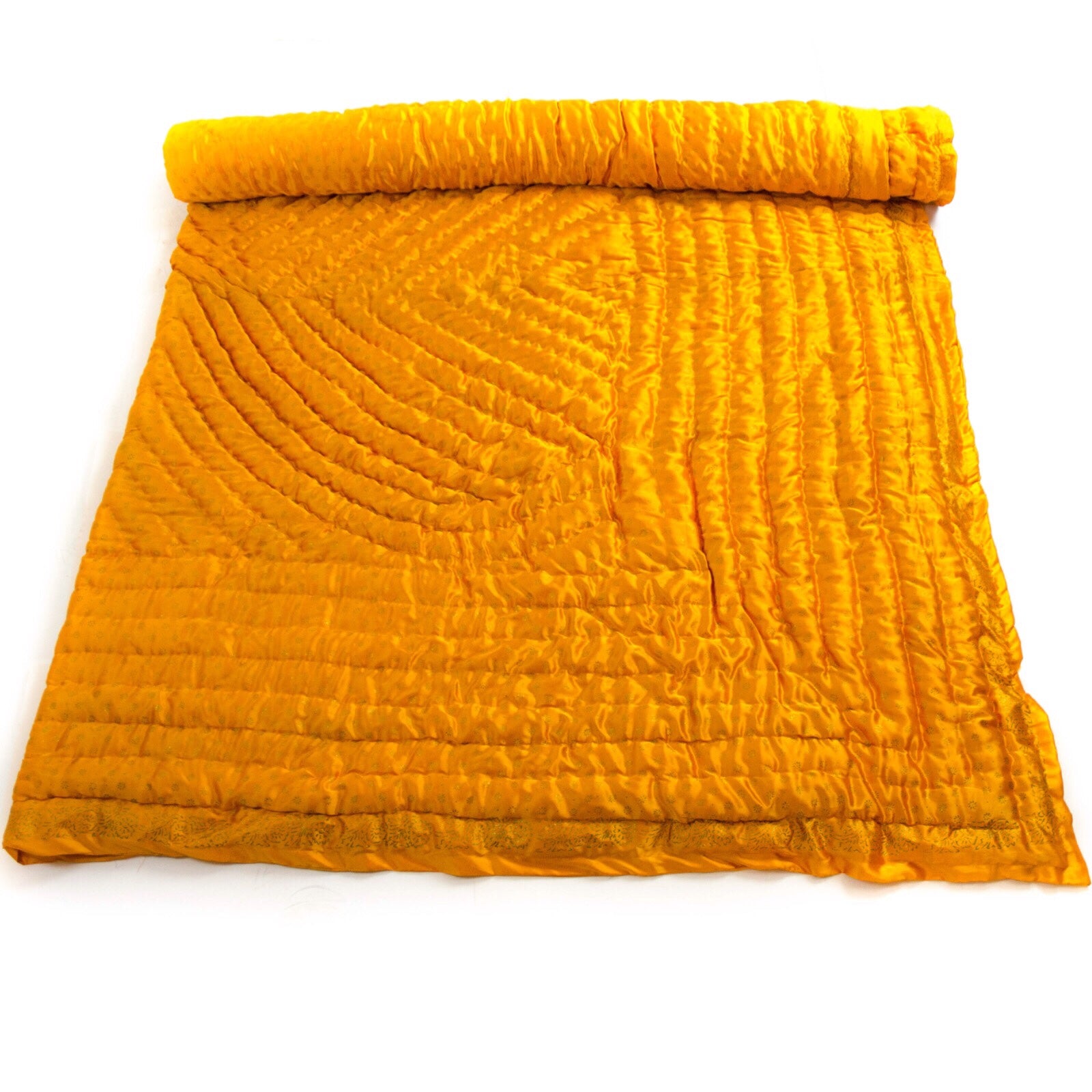 Jaipur Atelier Saffron Gold Silk Block Quilt