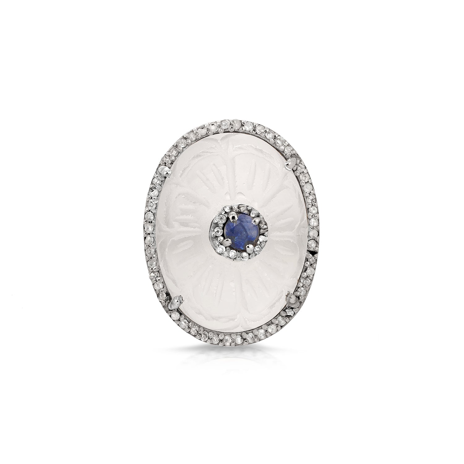 Sapphire Mosaic Crystal Diamond Cocktail Ring