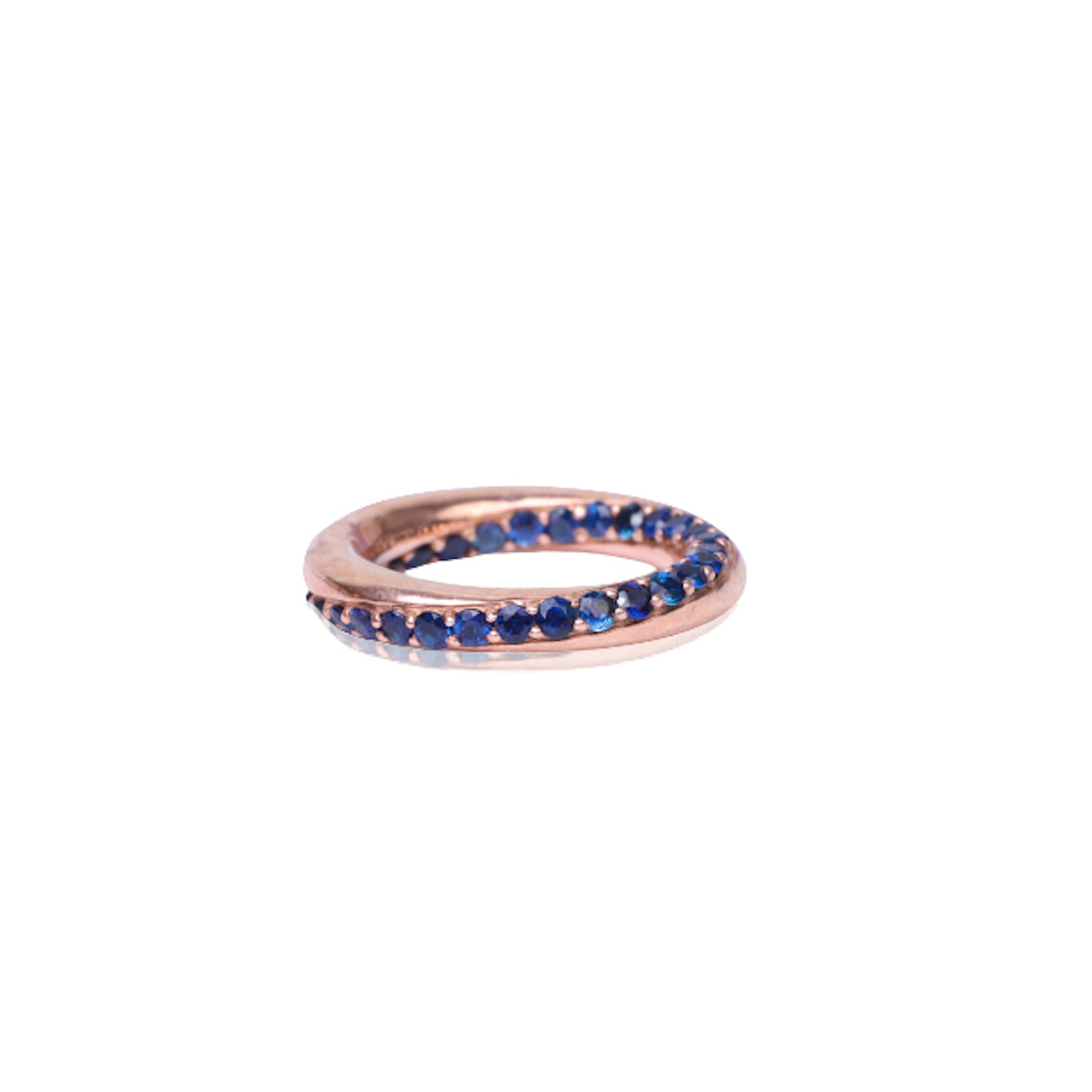 Rose Sapphire Swirl Band