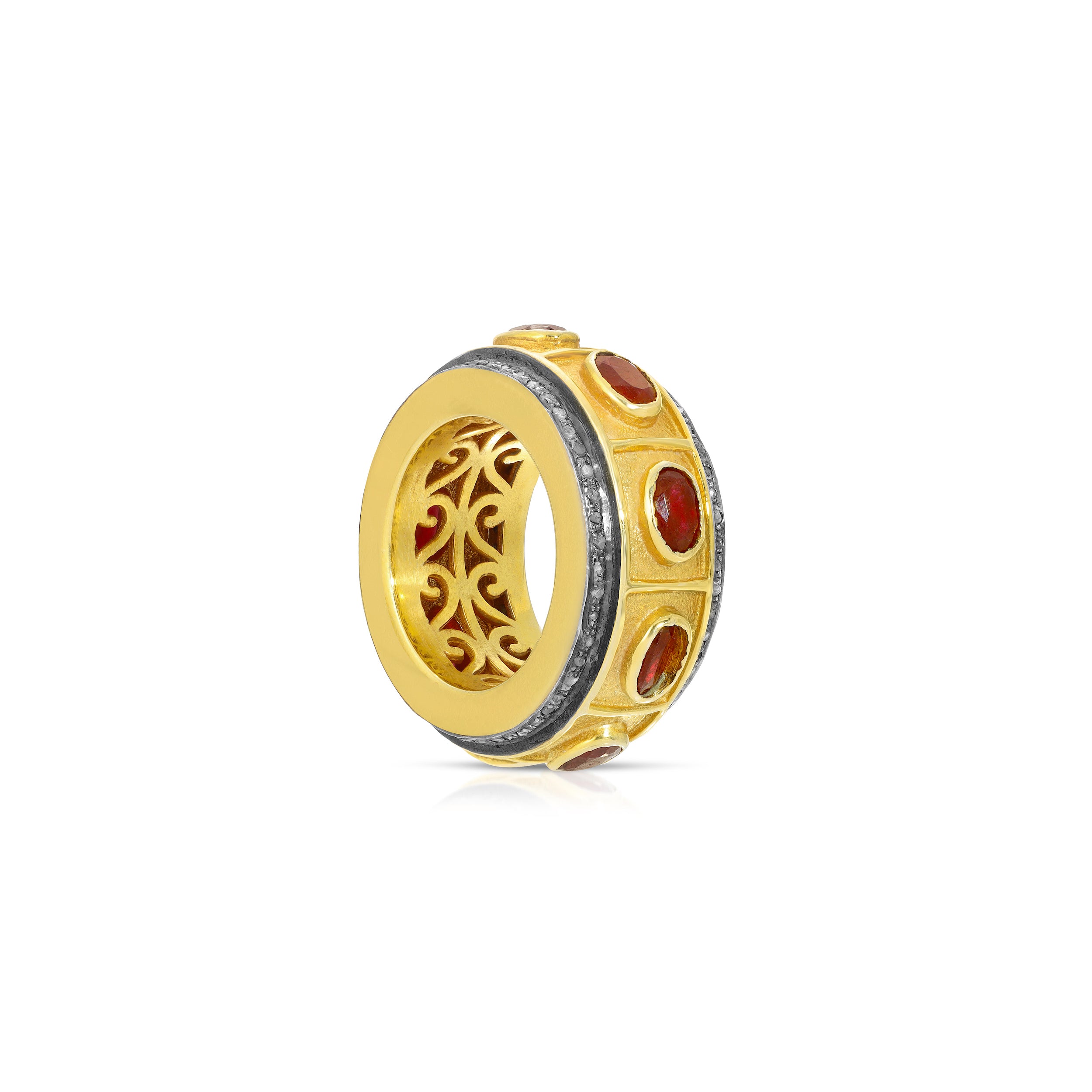 Garnet Diamond Bolt Band