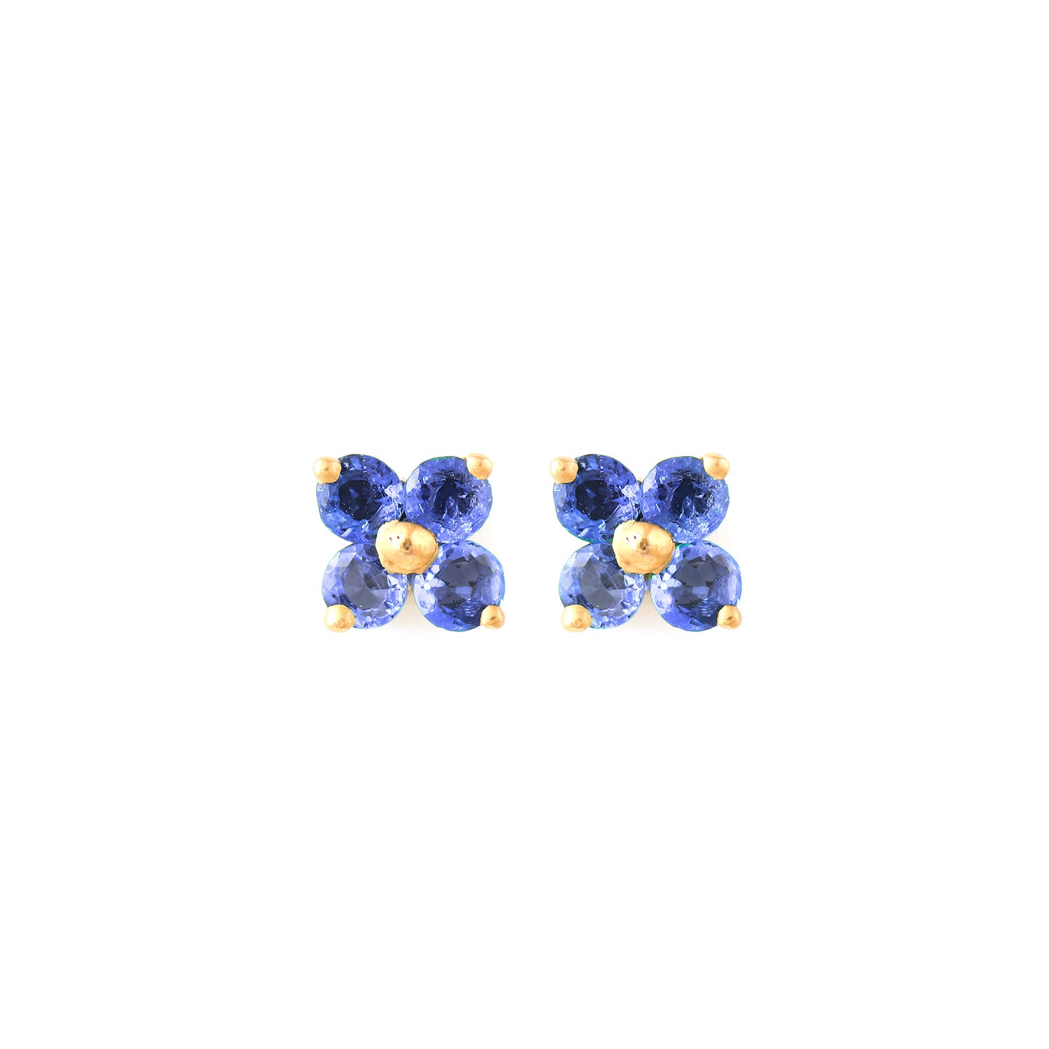 Sapphire Daisy Stud Earrings