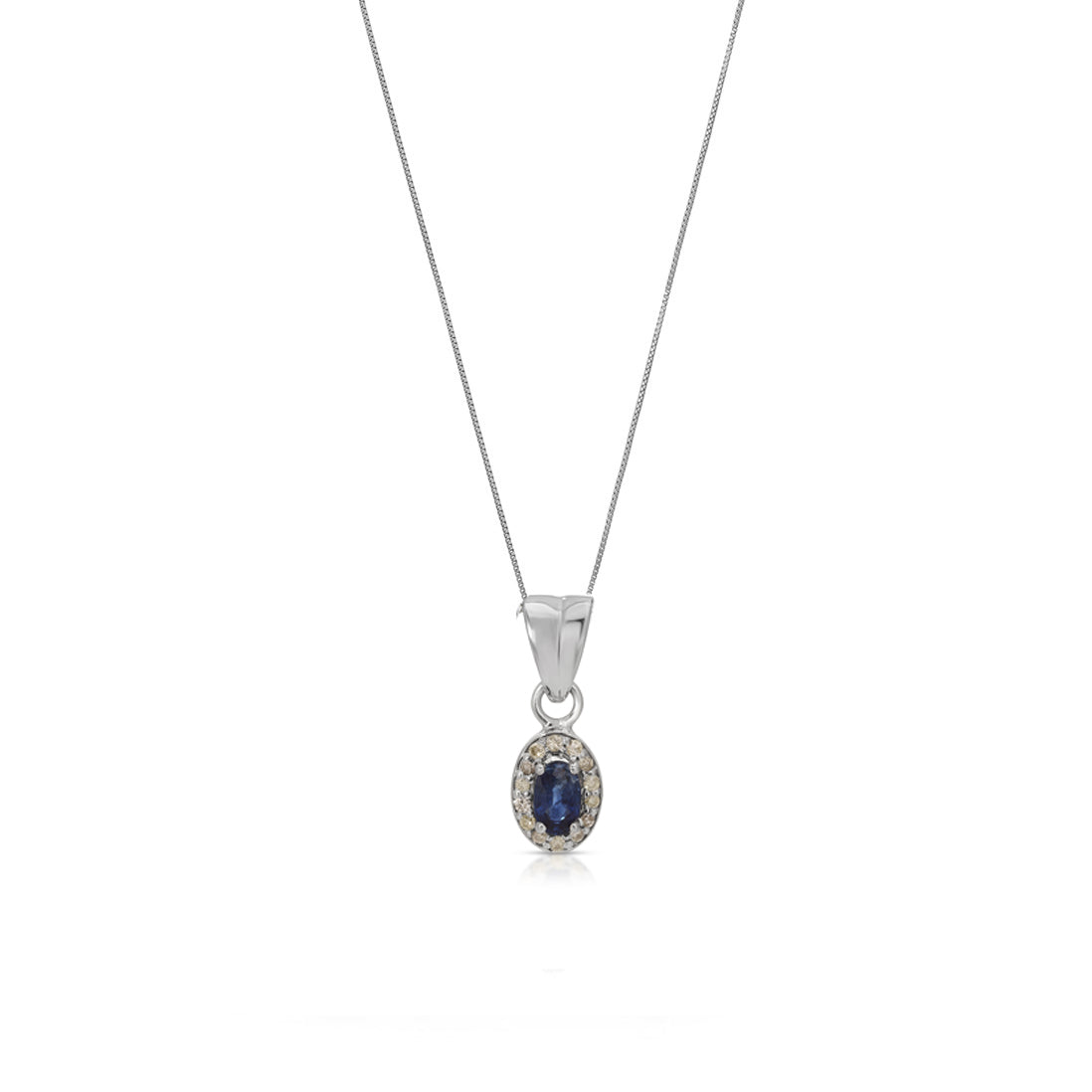 Sapphire Diamond Cluster Pendant