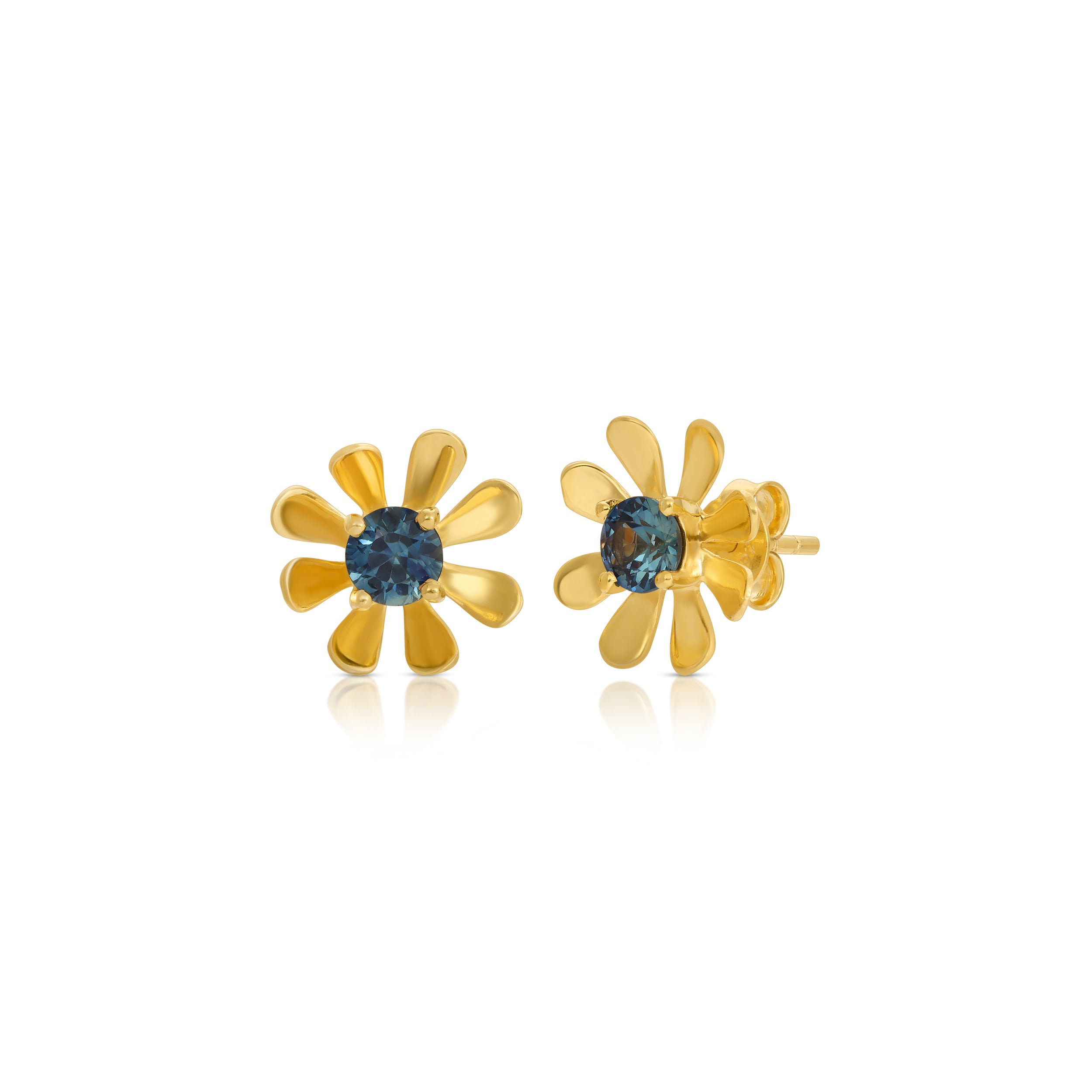 Sapphire Abstract Floral Stud Earrings