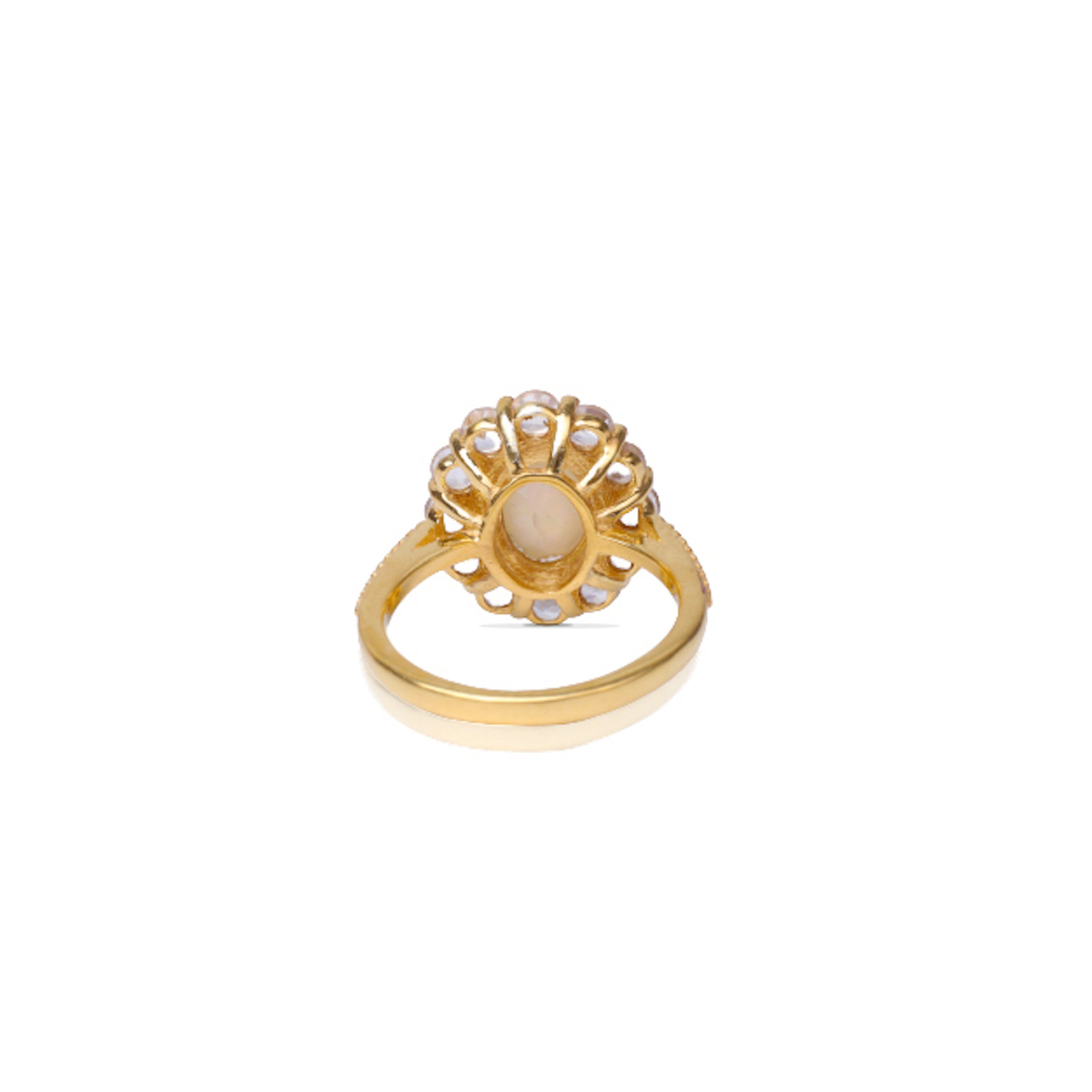 Opal Moonstone Cluster Ring