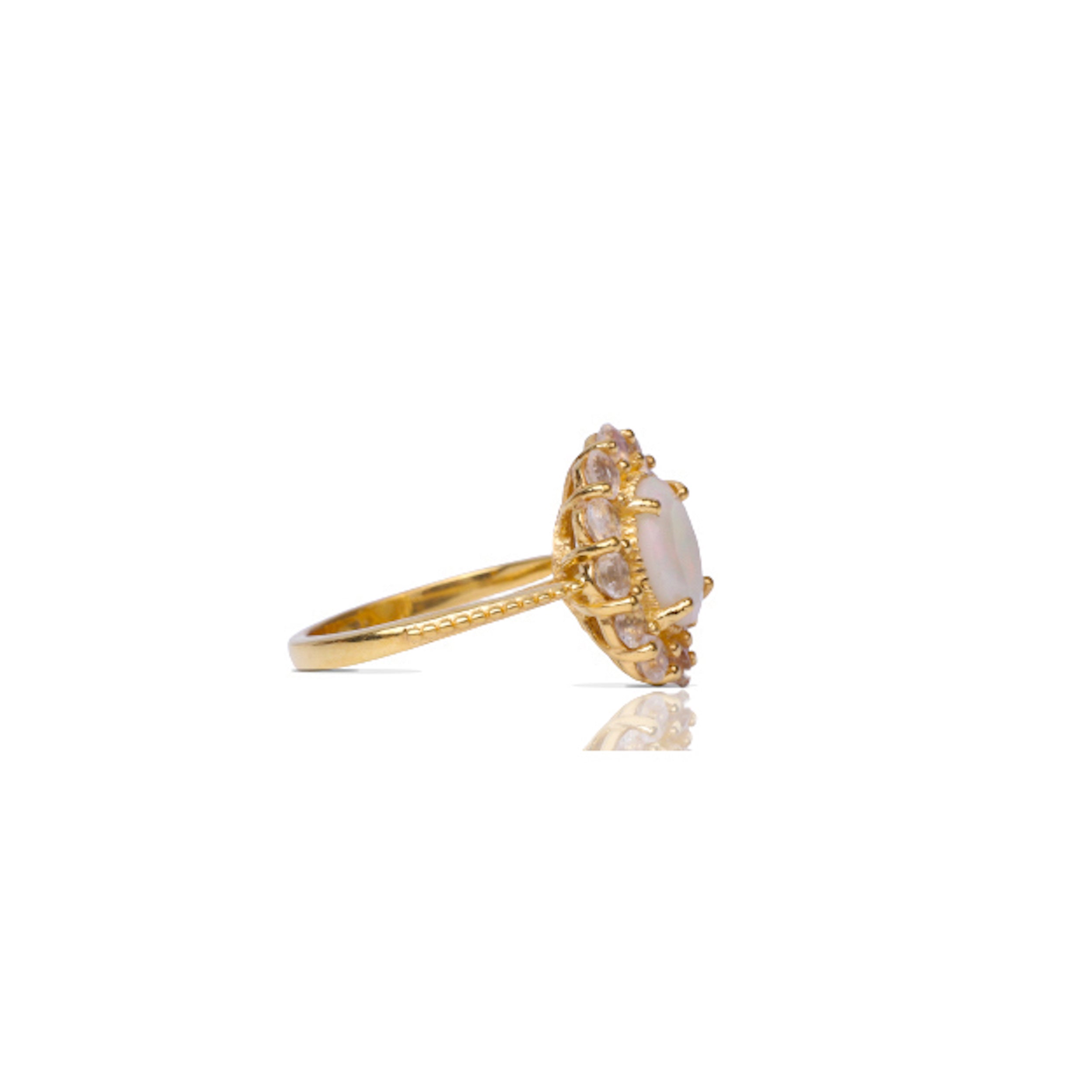 Opal Moonstone Cluster Ring