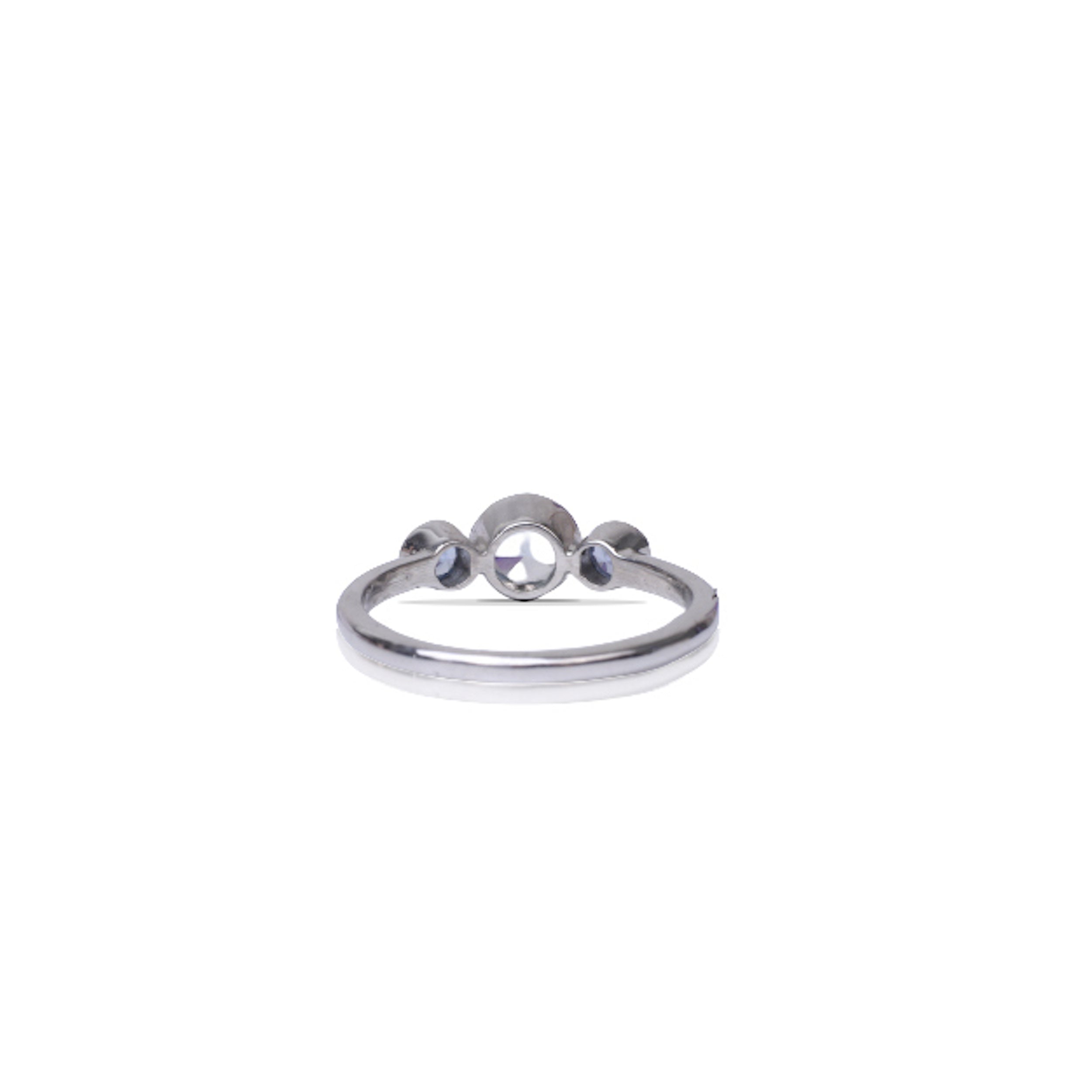 Ice Blue Sapphire Cirque Trio Ring