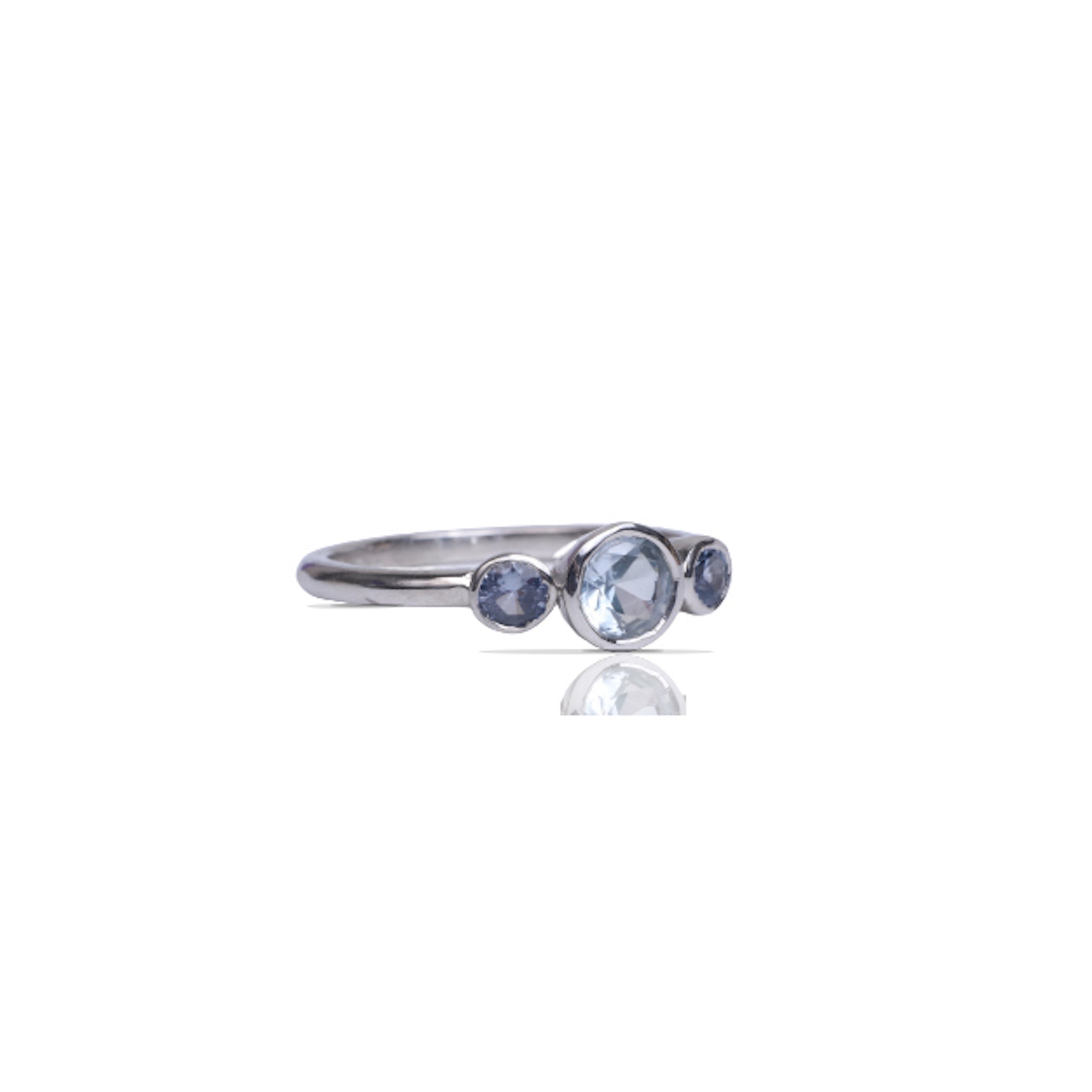 Ice Blue Sapphire Cirque Trio Ring