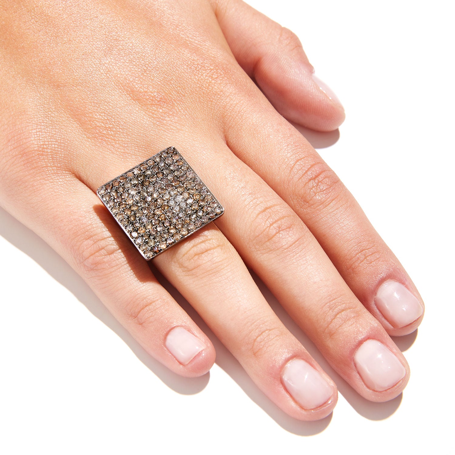 Jaipur Atelier Black Champagne Diamond Statement Ring