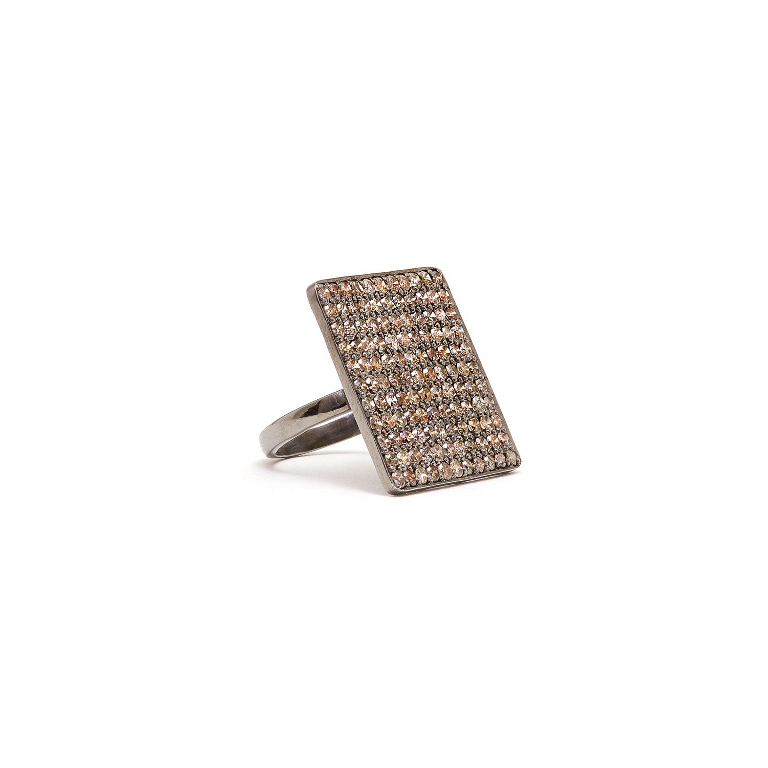 Jaipur Atelier Black Champagne Diamond Statement Ring