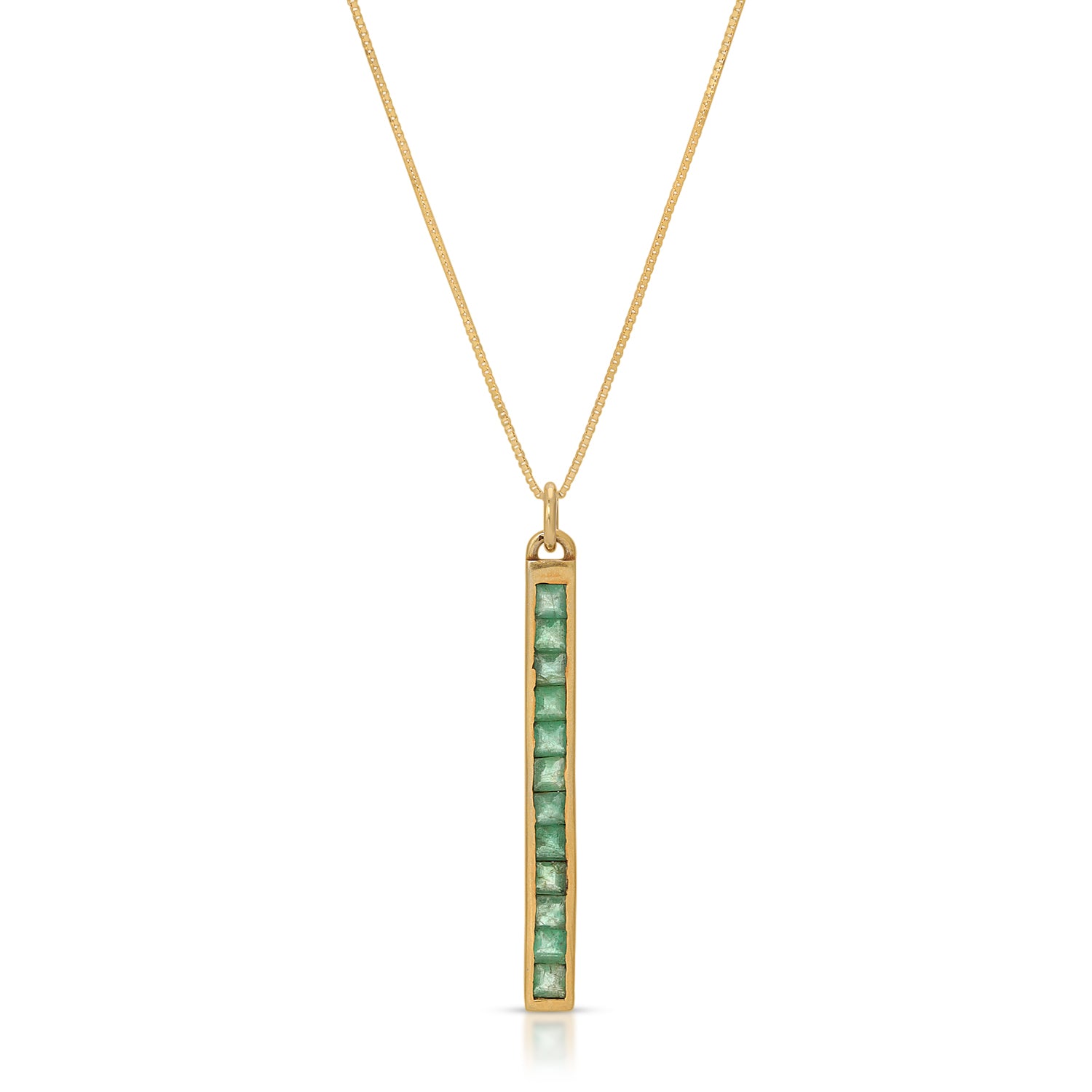 Emerald Toothpick Pendant