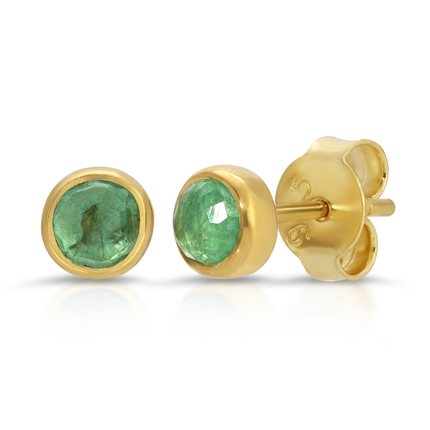 Colombian Emerald Cabochon Studs