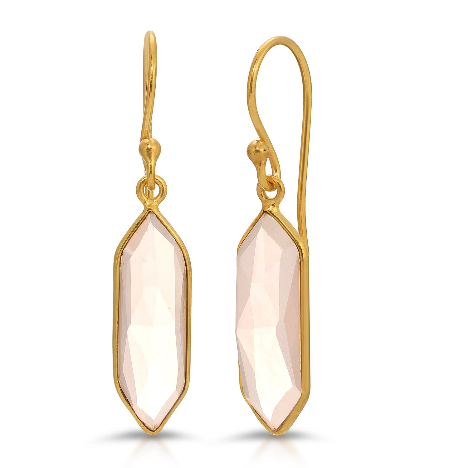 Rose Quartz Icicle Earrings