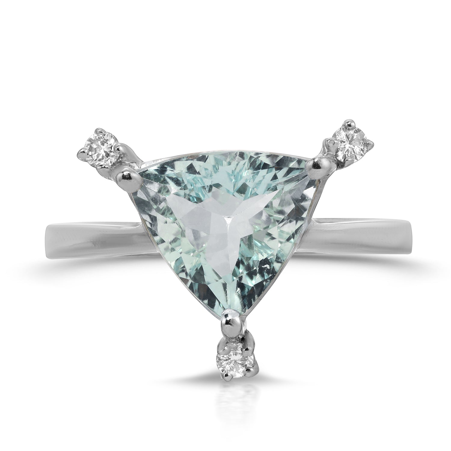 Aquamarine Diamond Triage Dress Ring