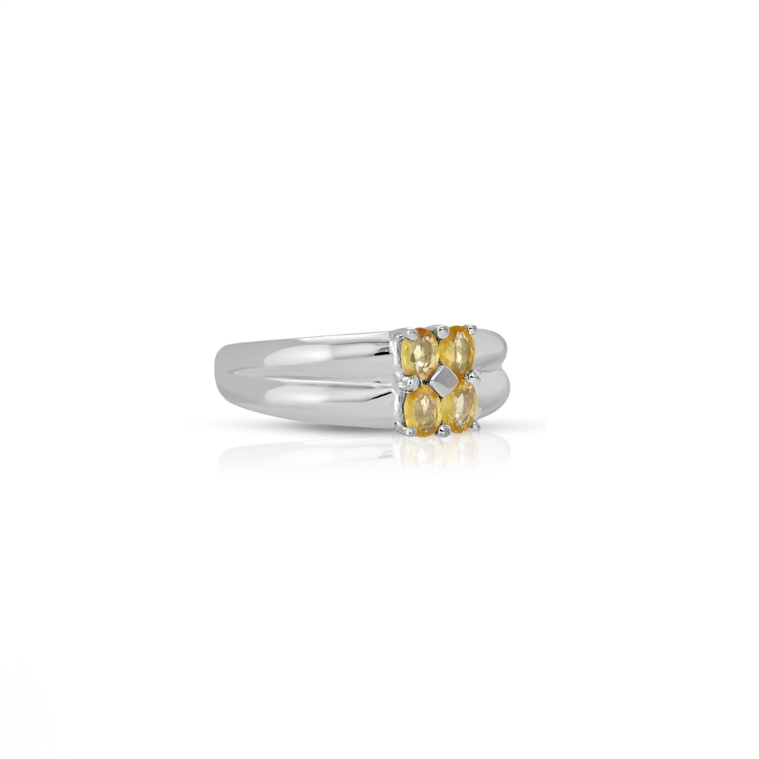 Yellow Sapphire Signet Band