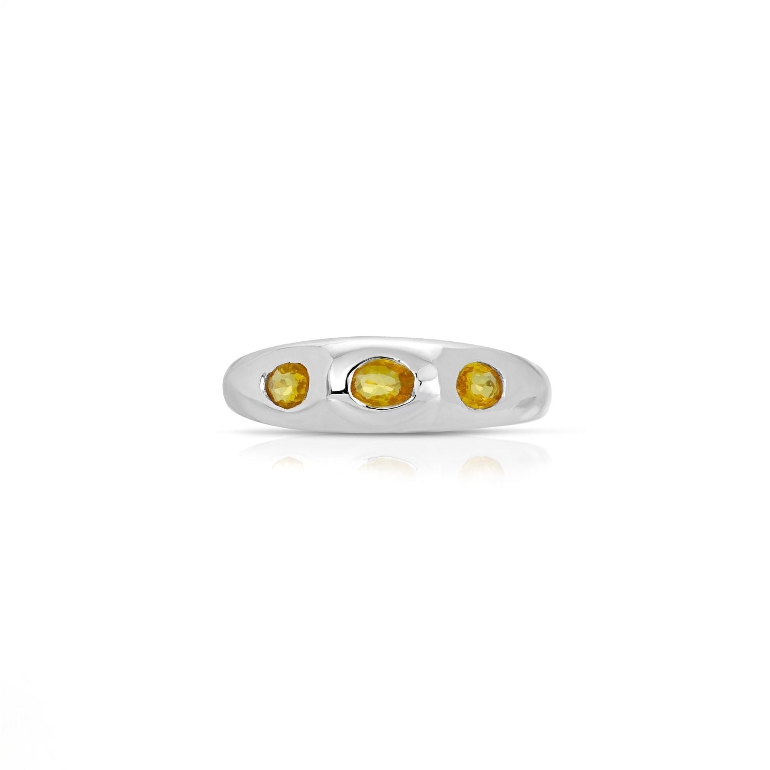 Yellow Sapphire Trio Demi Ring