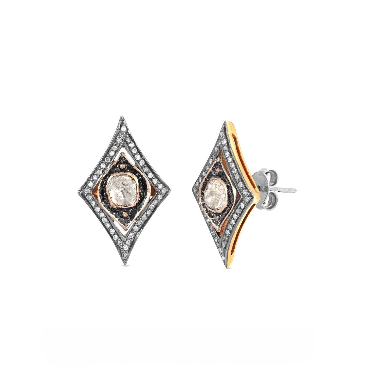 Jaipur Double Diamond Stud Earrings