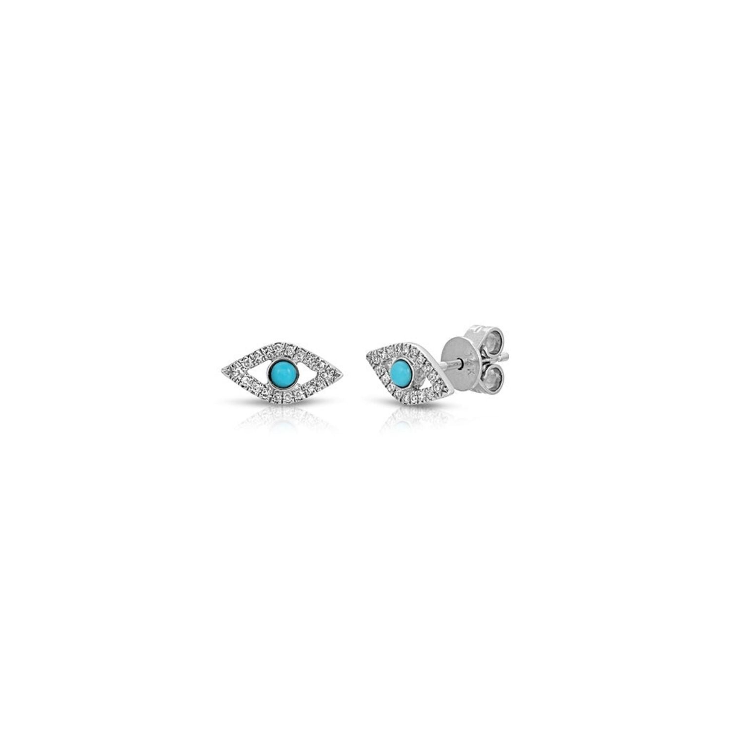 Diamond Turquoise Evil Eye Studs