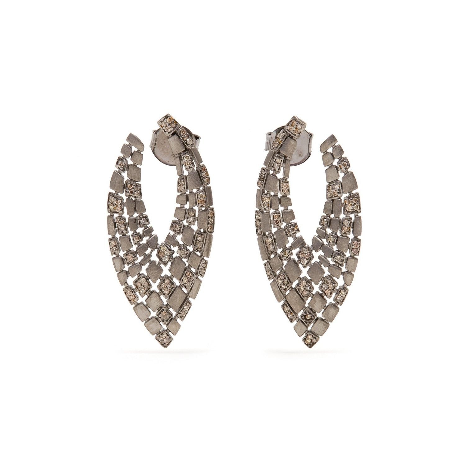 Matte Grey Diamond V Earrings