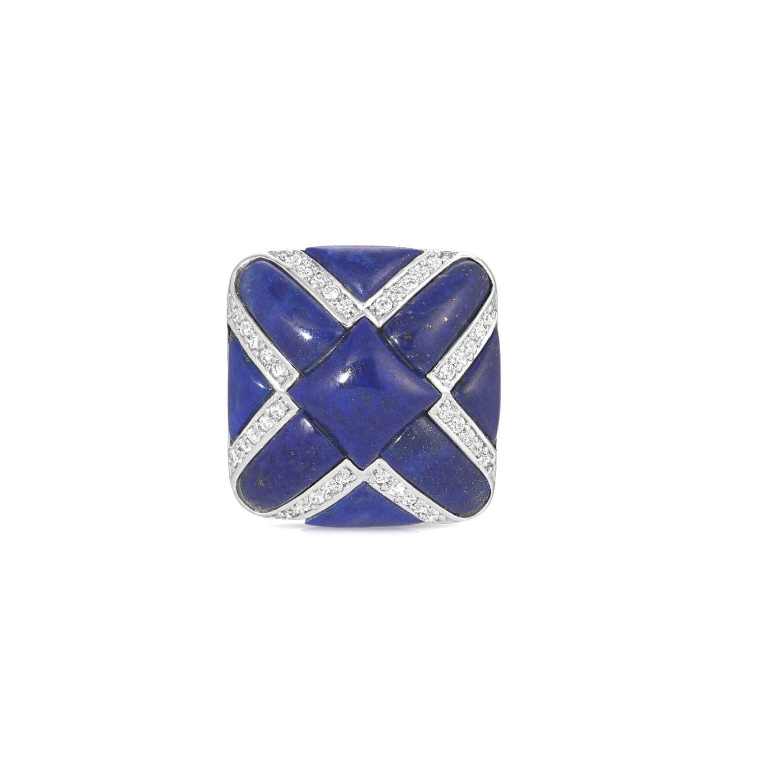 Lapis Topaz Cross Ring