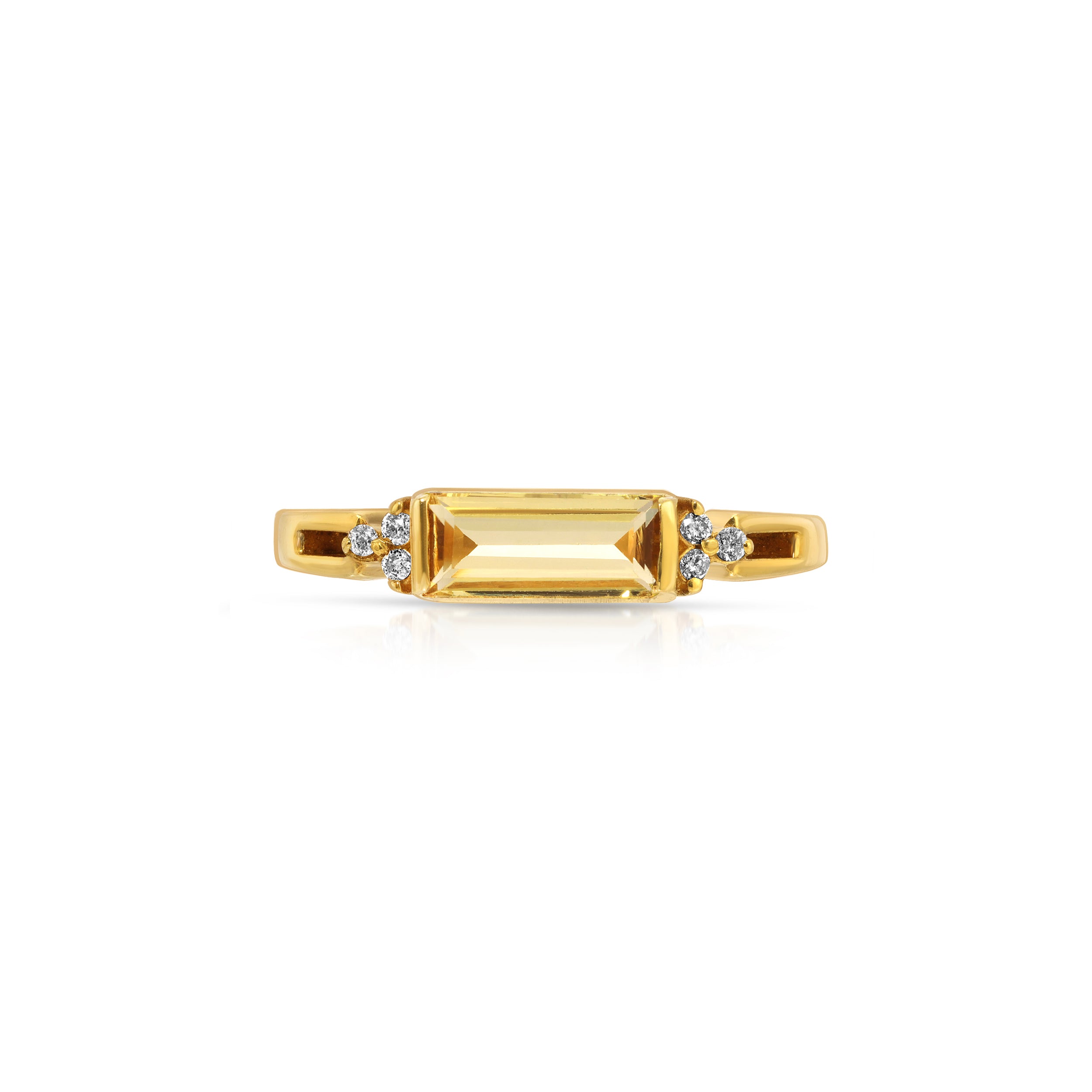 Yellow Aquamarine Diamond Baguette Band