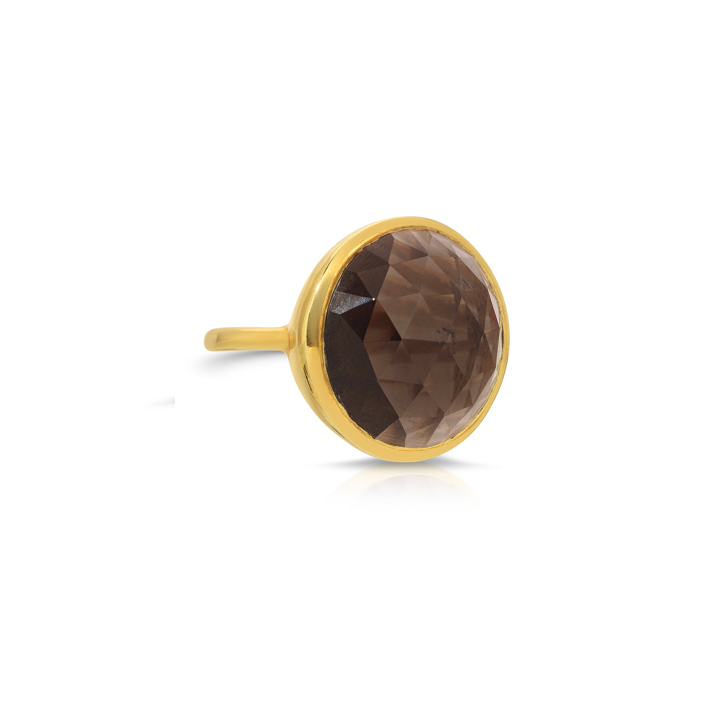 Chocolate Smokey Quartz Dome Cocktail Ring