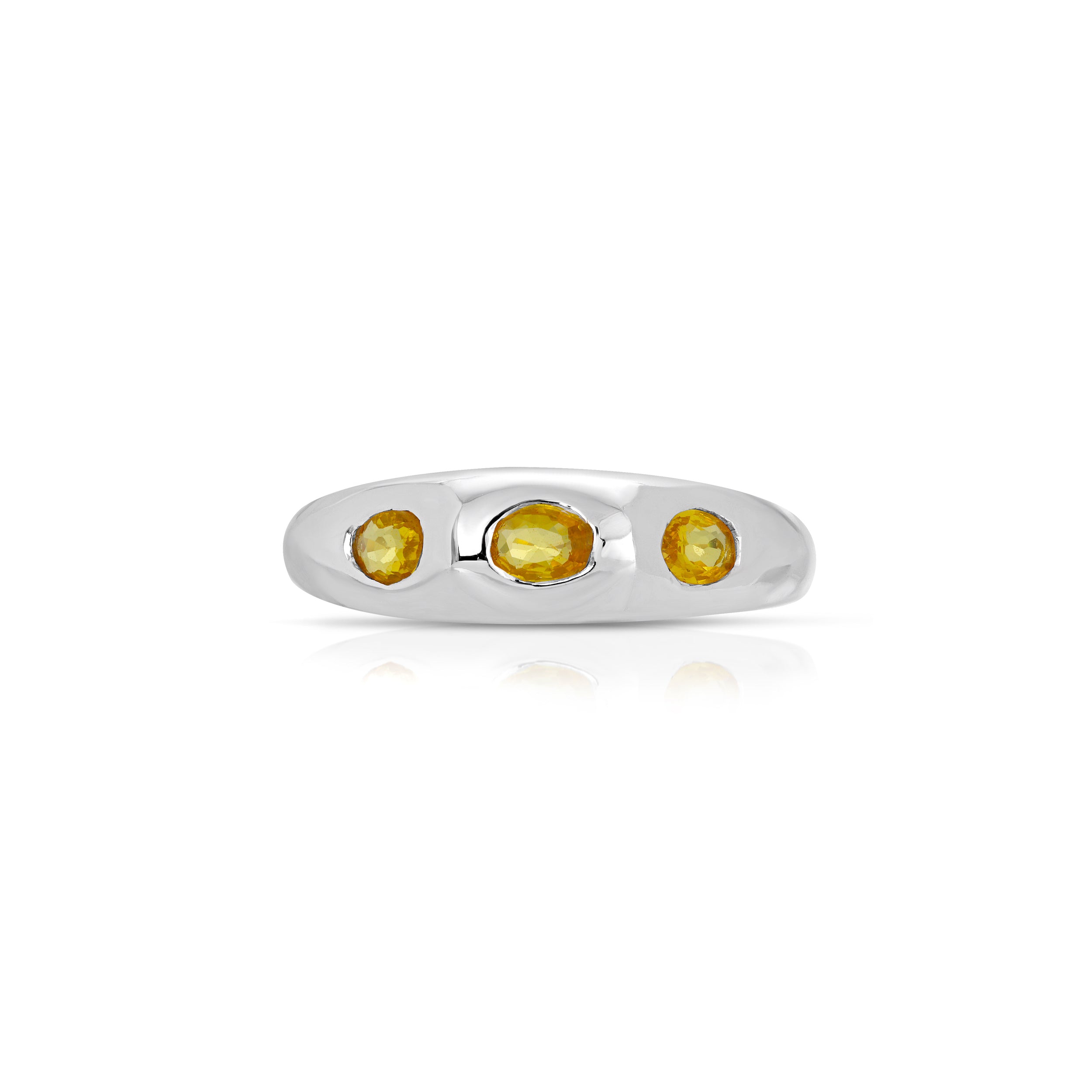 Yellow Sapphire Trio Demi Ring
