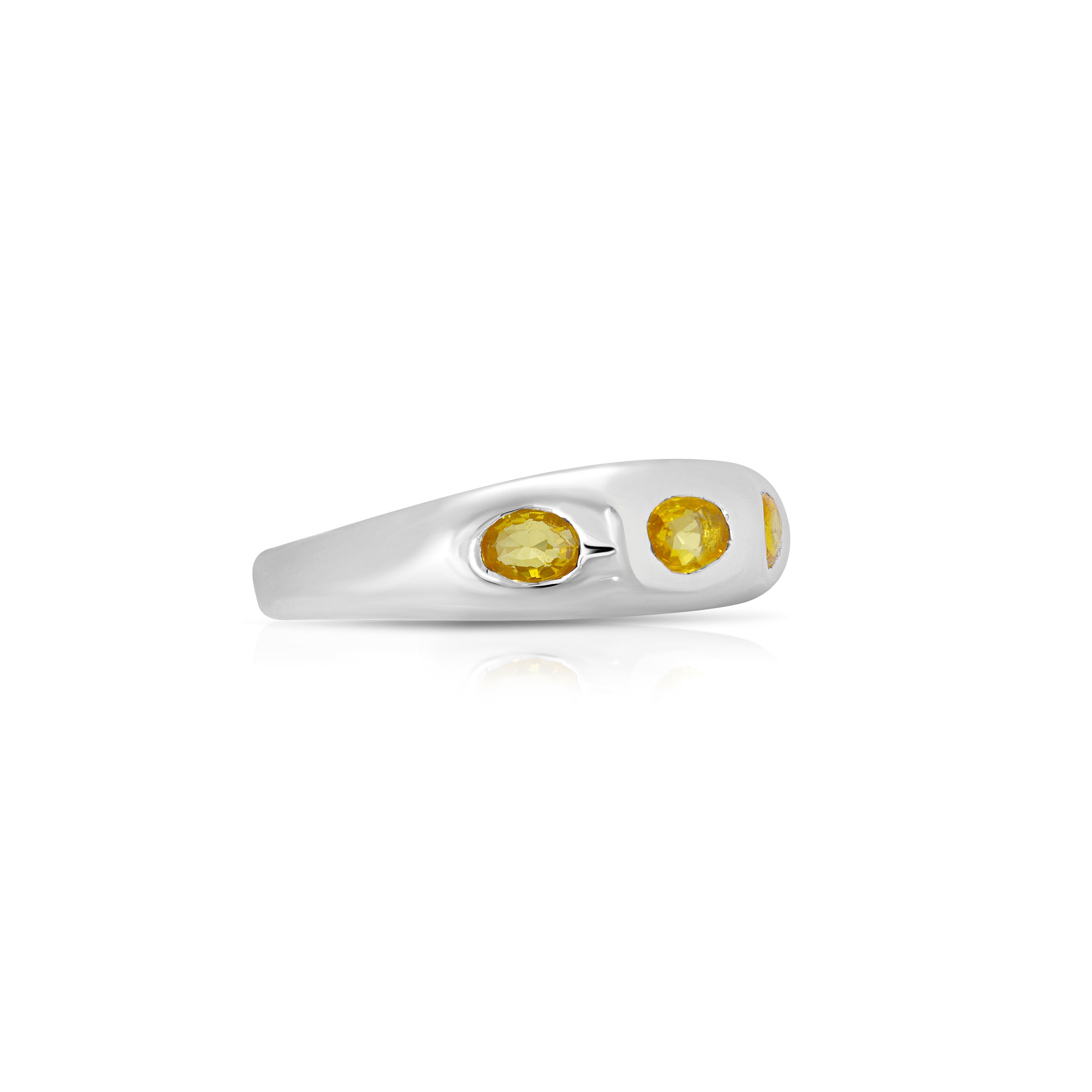 Yellow Sapphire Trio Demi Ring