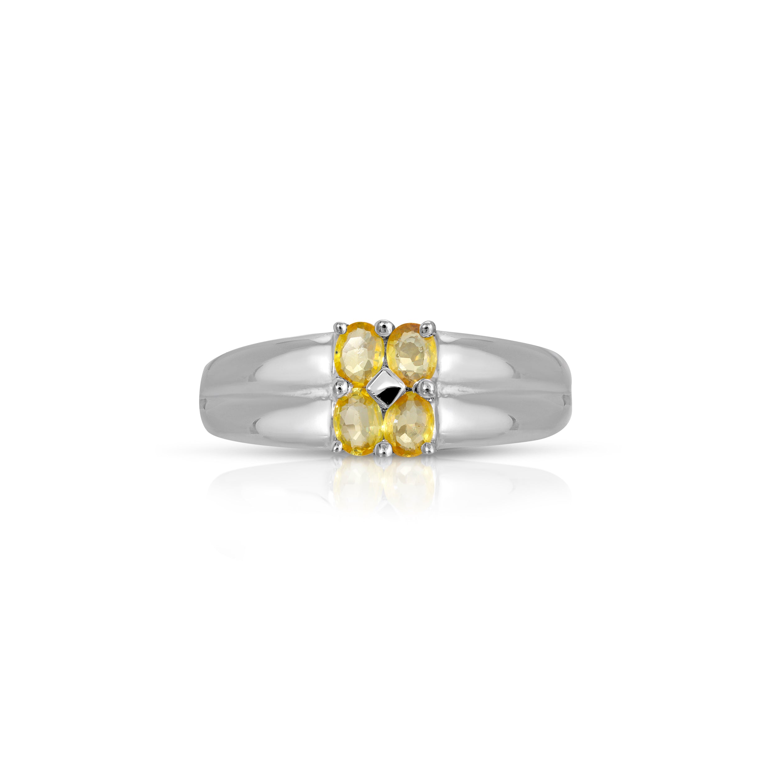 Yellow Sapphire Signet Band