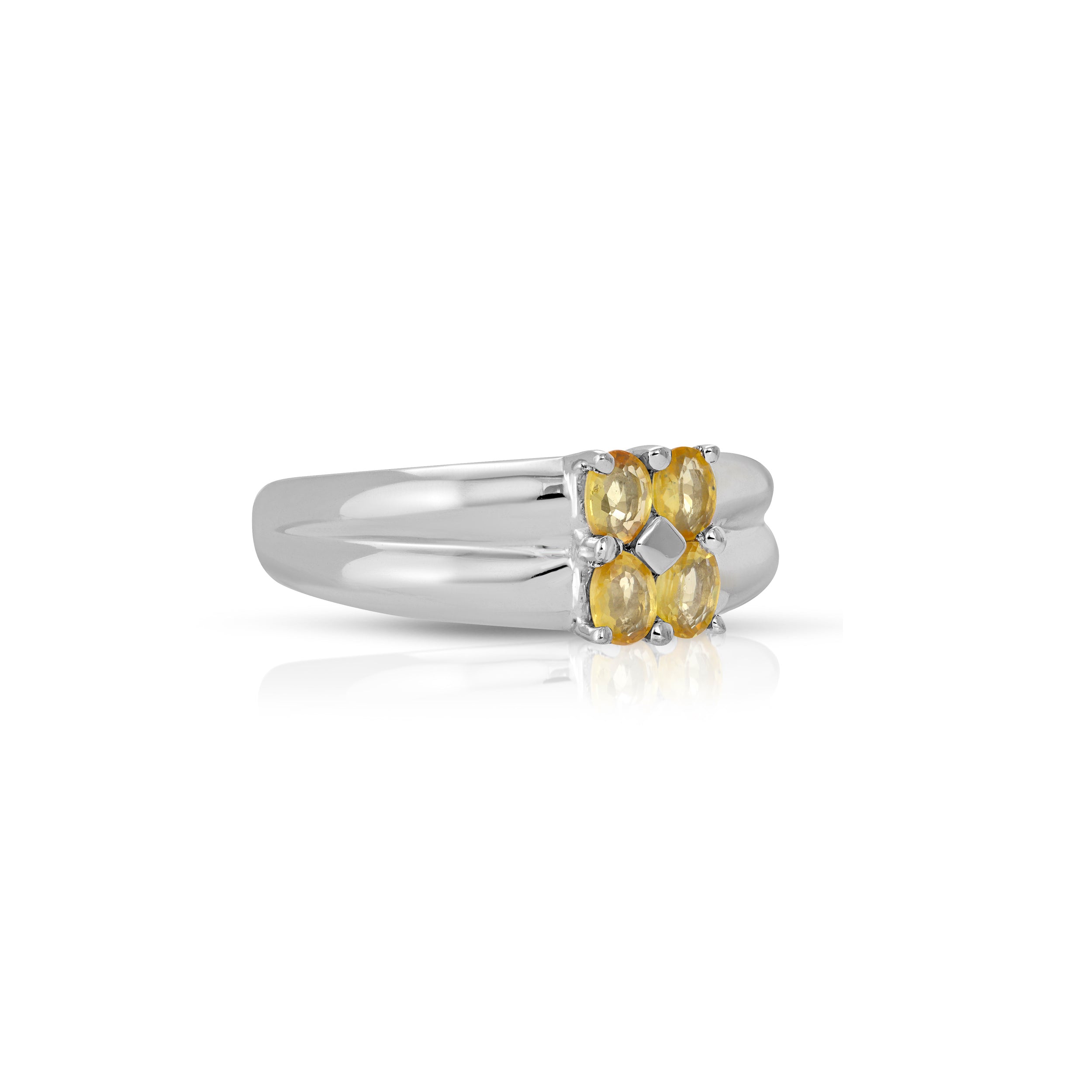Yellow Sapphire Signet Band