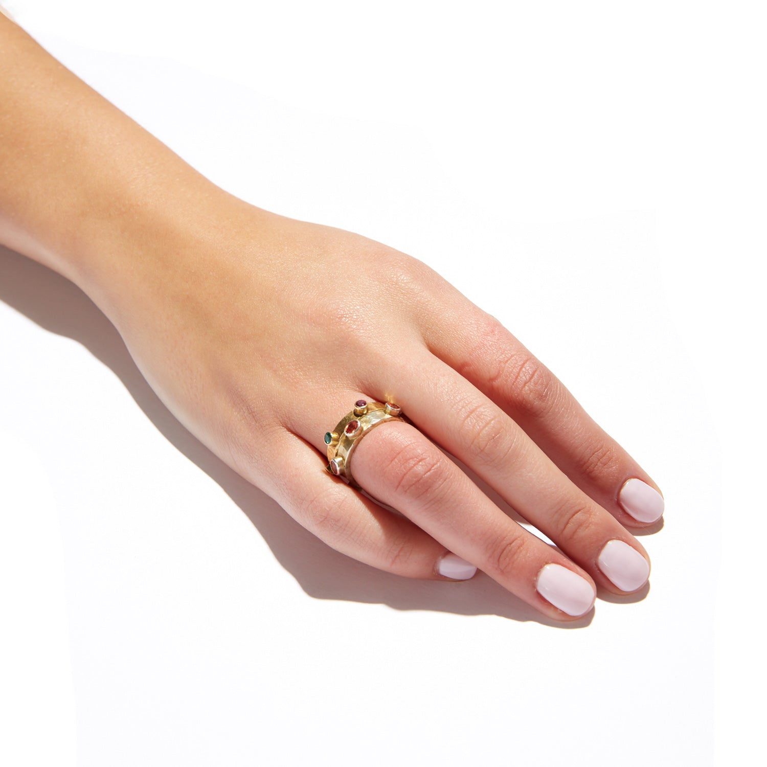 Oval Orange Sapphire Ferris Wheel Ring