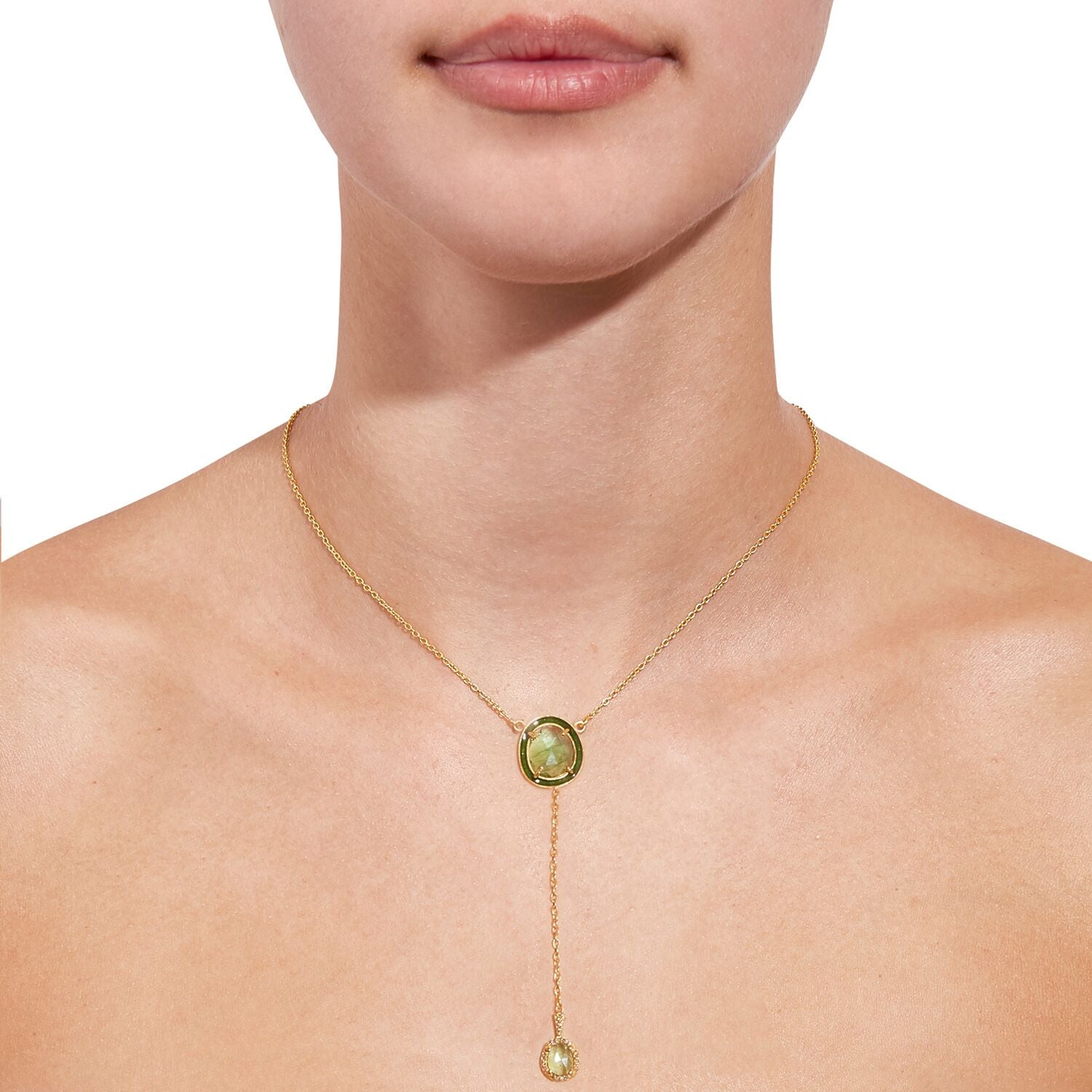 Tourmaline Diamond Hunter Green Enamel T Pendant