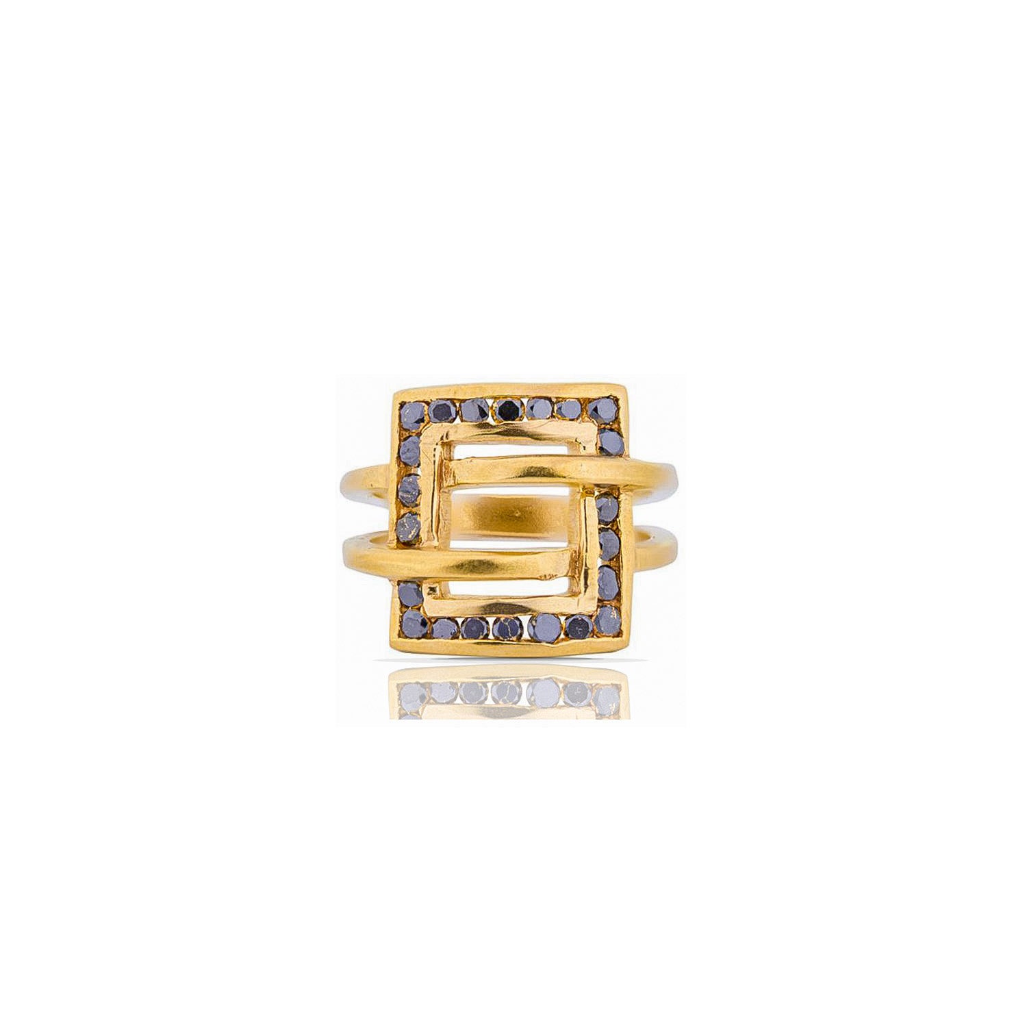 Gunnu Black Diamond Signet Ring