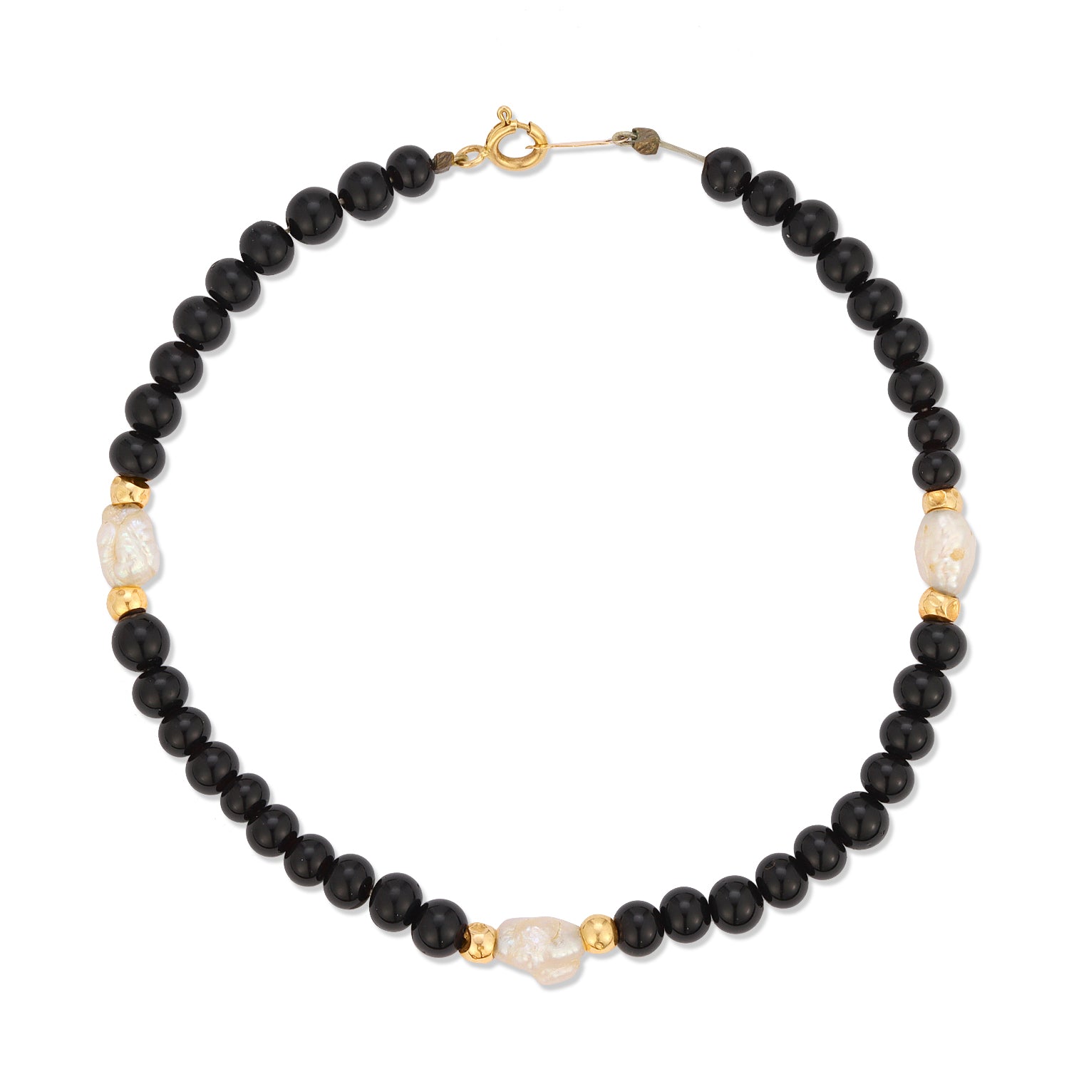 Black Jett Pearl Gold Bracelet