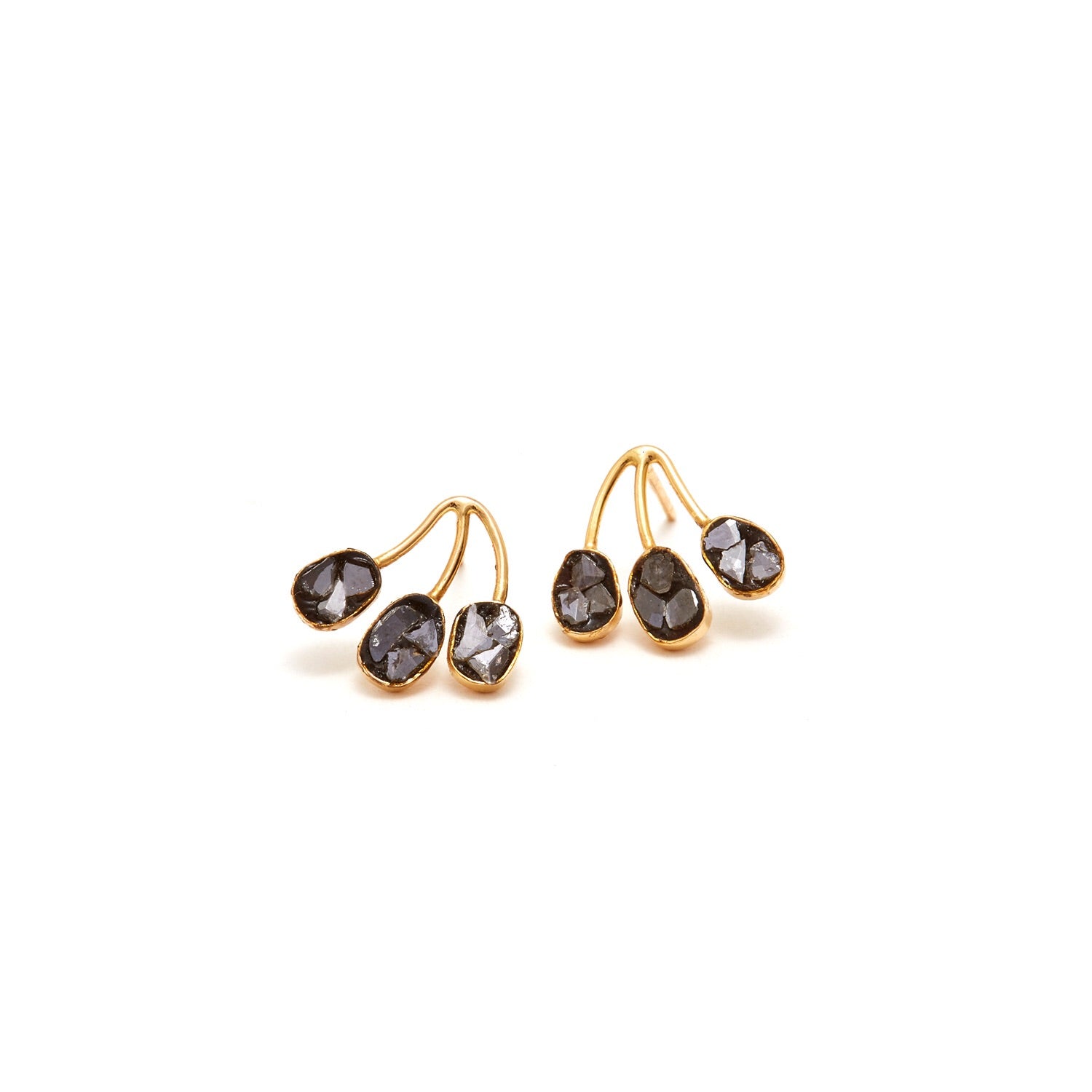 Jaipur Atelier Black Diamond Branch Stud Earrings