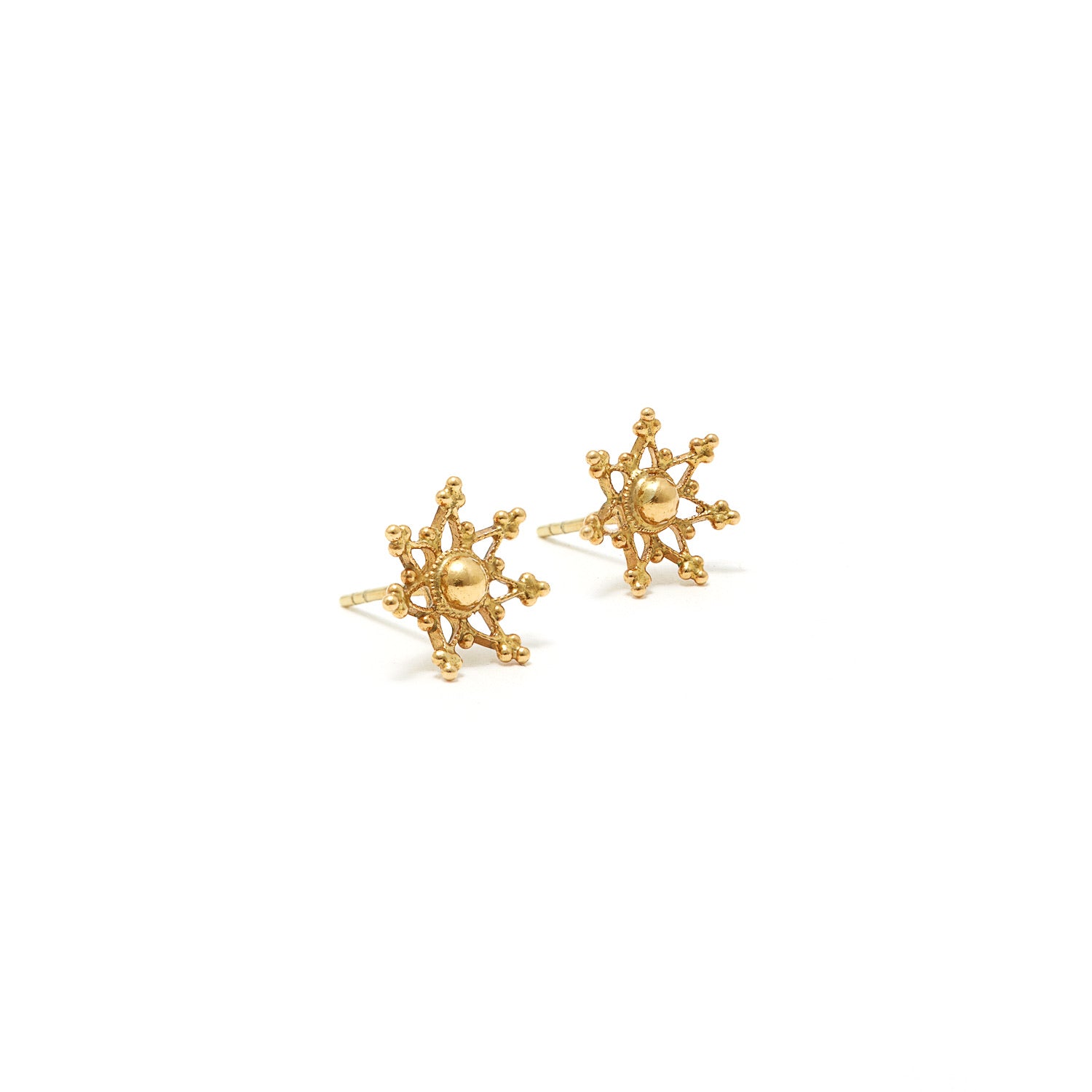 Rajasthani Star Gold Studs-Earrings-Jaipur Atelier