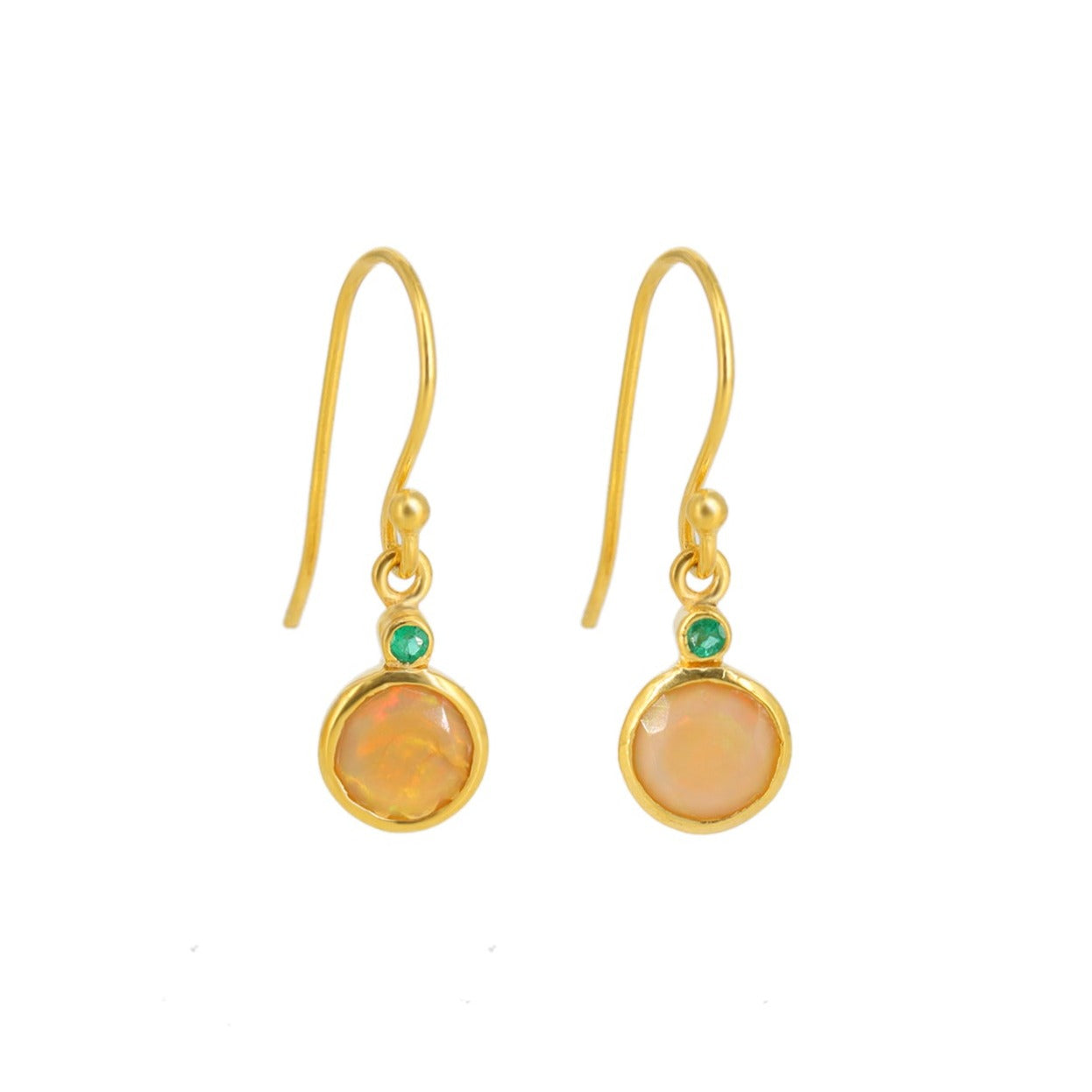 Opal Emerald Drop Earrings