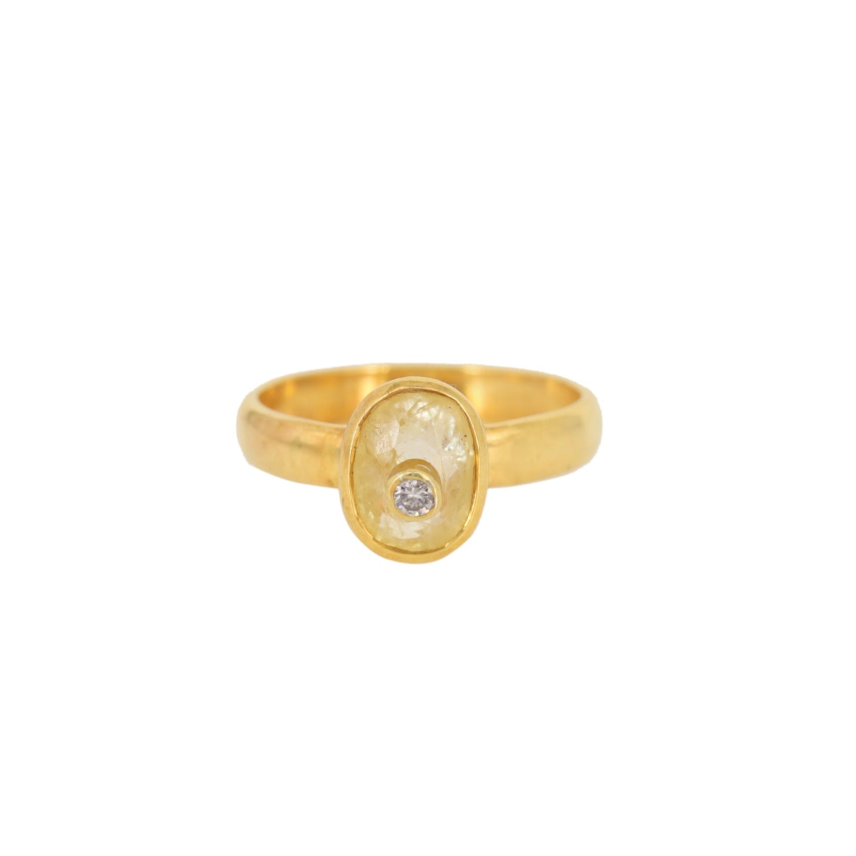 Yellow Sapphire DBD Diamond Ring