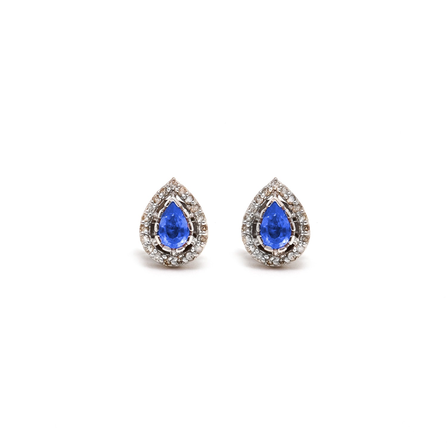 Tanzanite Diamond Tear Drop Earrings - Main Image