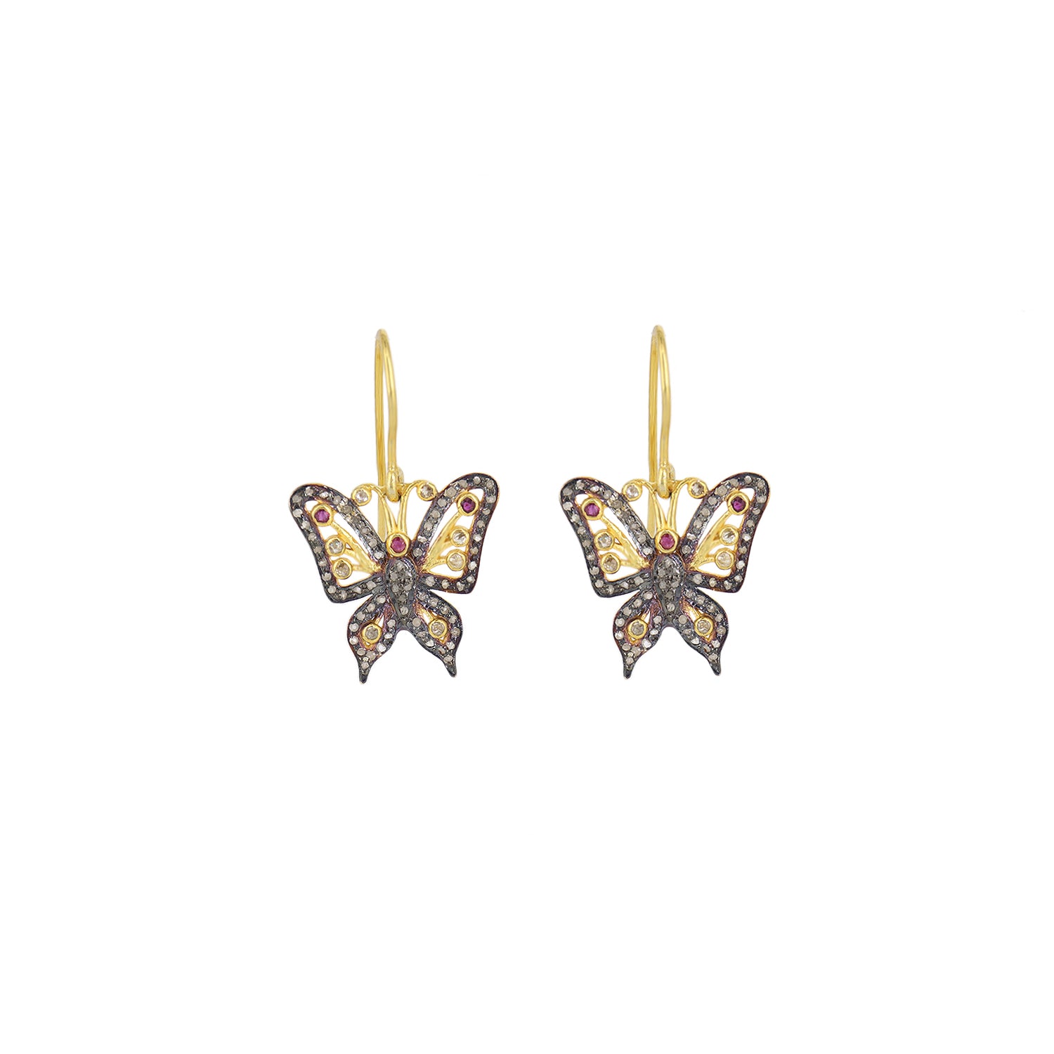Butterfly Diamond Drop Earrings