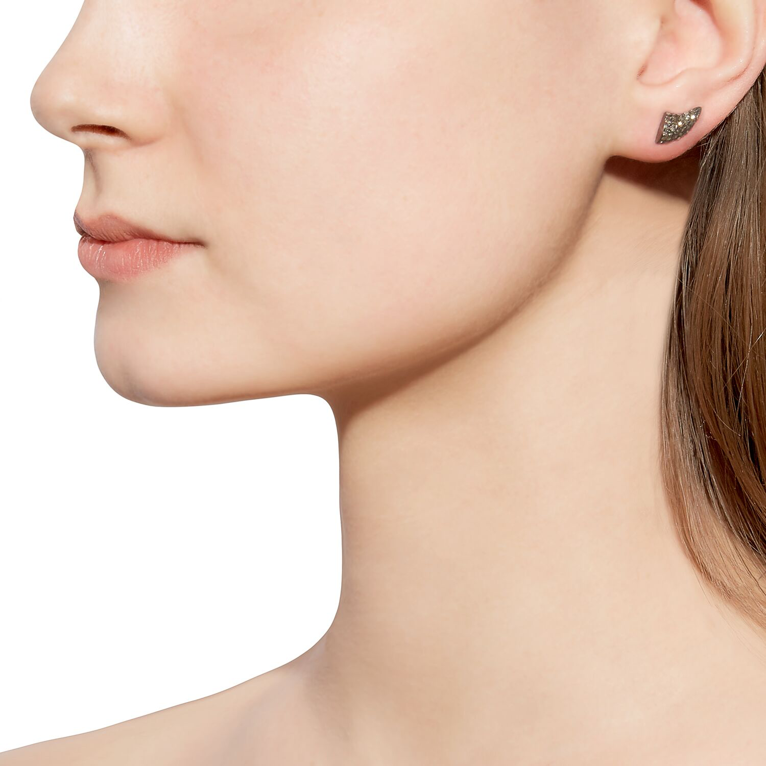 Black Diamond Thorn Lab Flat Earrings-Earrings-Jaipur Atelier