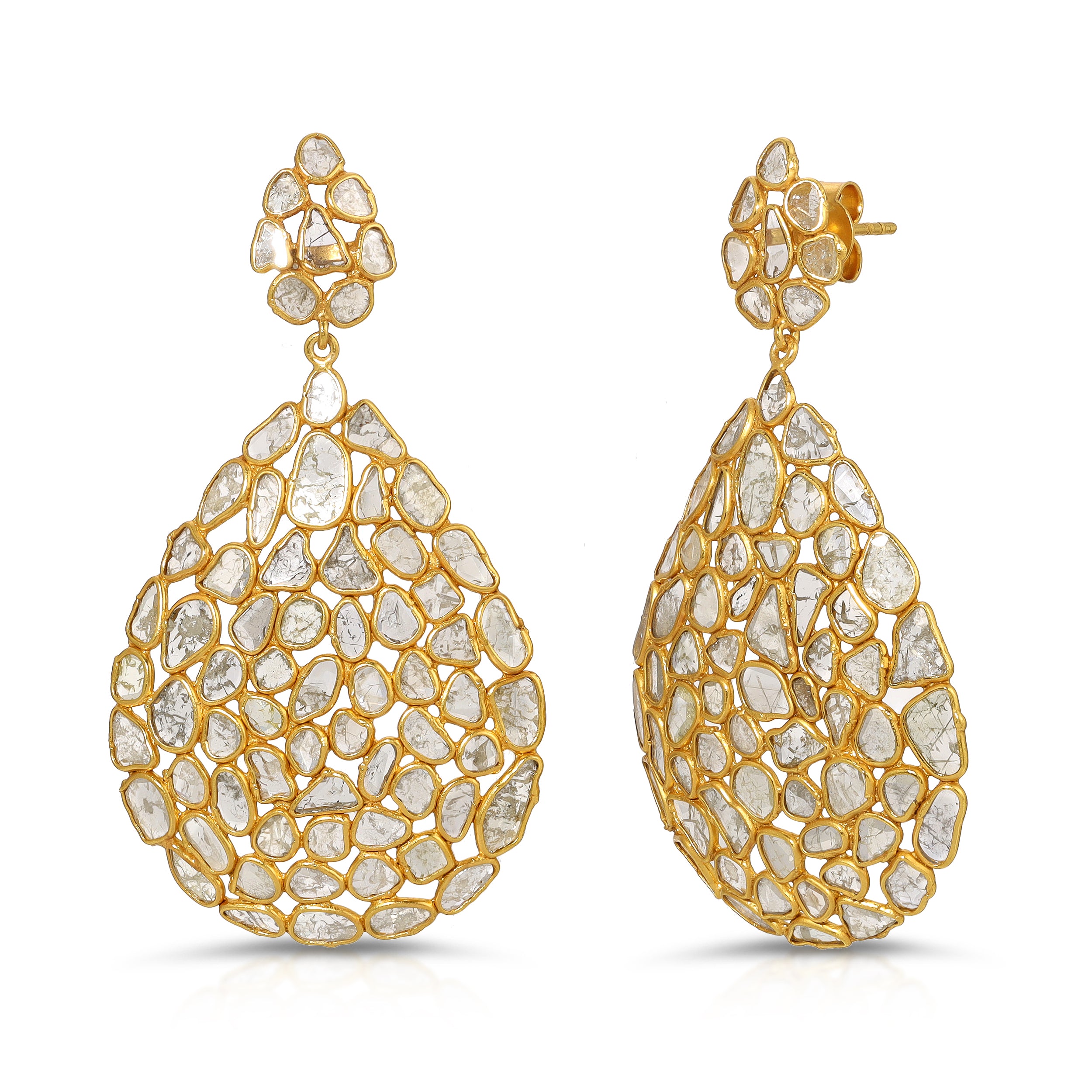Diaphanous Diamonds Pear Drop Chandelier Earrings