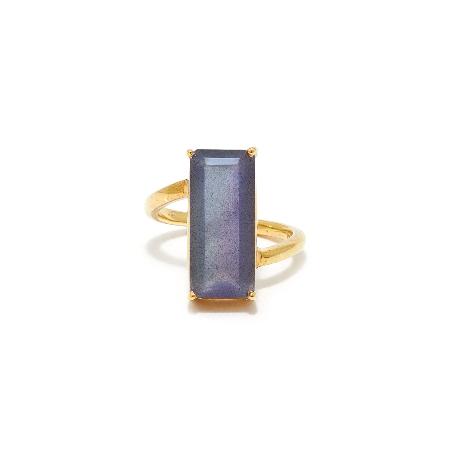 Labradorite Emerald Cut Abstract Set Cocktail Ring-Ring-Jaipur Atelier