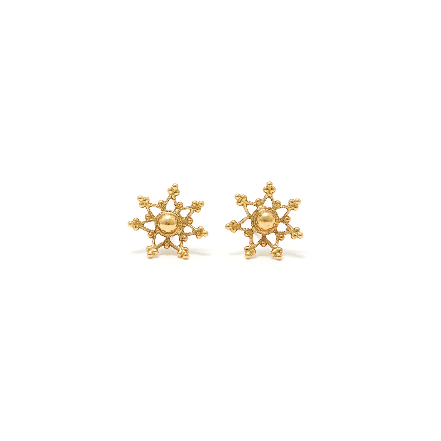 Rajasthani Star Gold Studs-Earrings-Jaipur Atelier